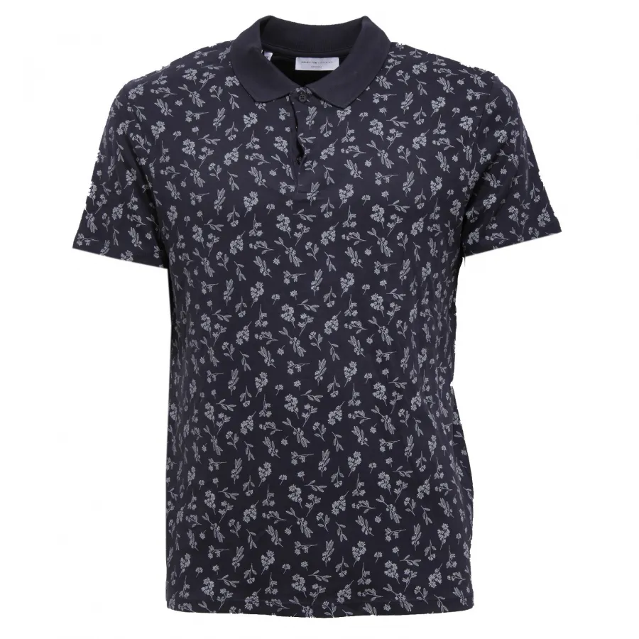 0631AA polo uomo SELECTED HOMME IDENTITY cotton blue polo t-shirt man