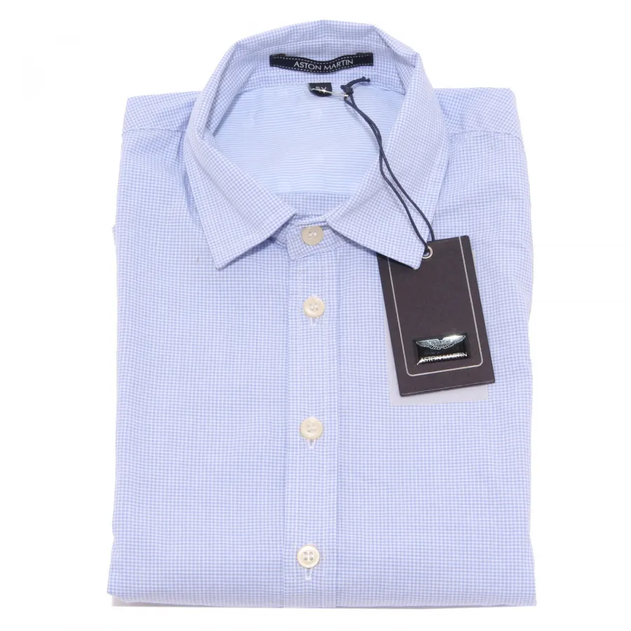 0745T camicia bimbo ASTON MARTIN cotone quadretti manica lunga shirt kid