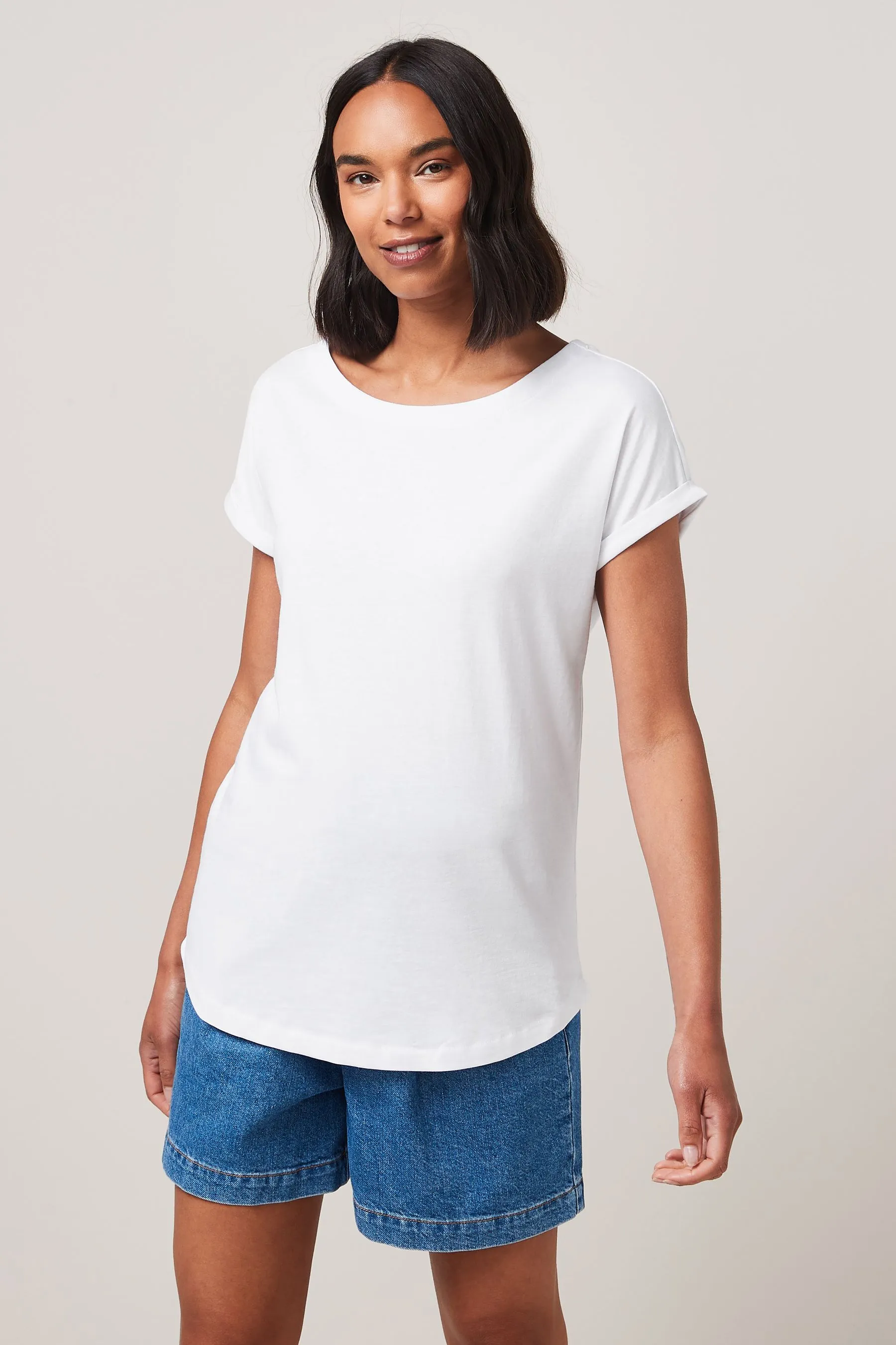 100% Cotton Cap Sleeve T-Shirts 3 Pack    