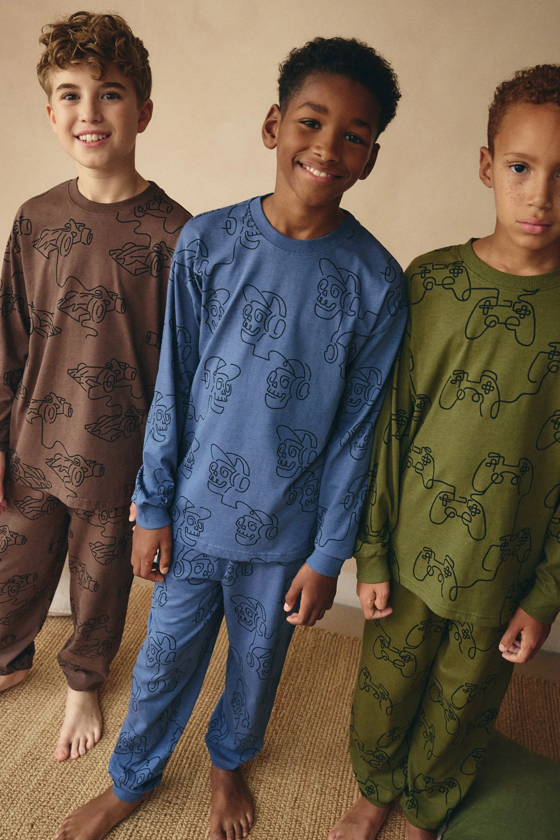 100% Cotton Long Sleeve Pyjamas 3 Pack (3-16yrs)    