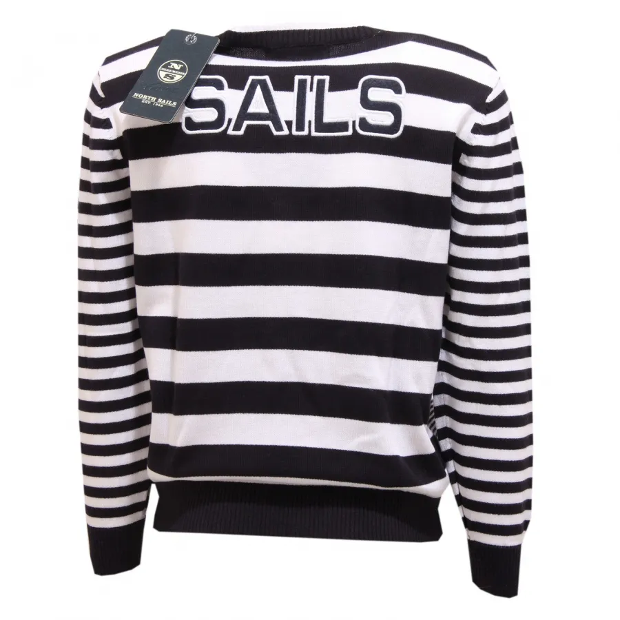 1999T maglione righe bimbo NORTH SAILS bianco/blu cotone sweater kid