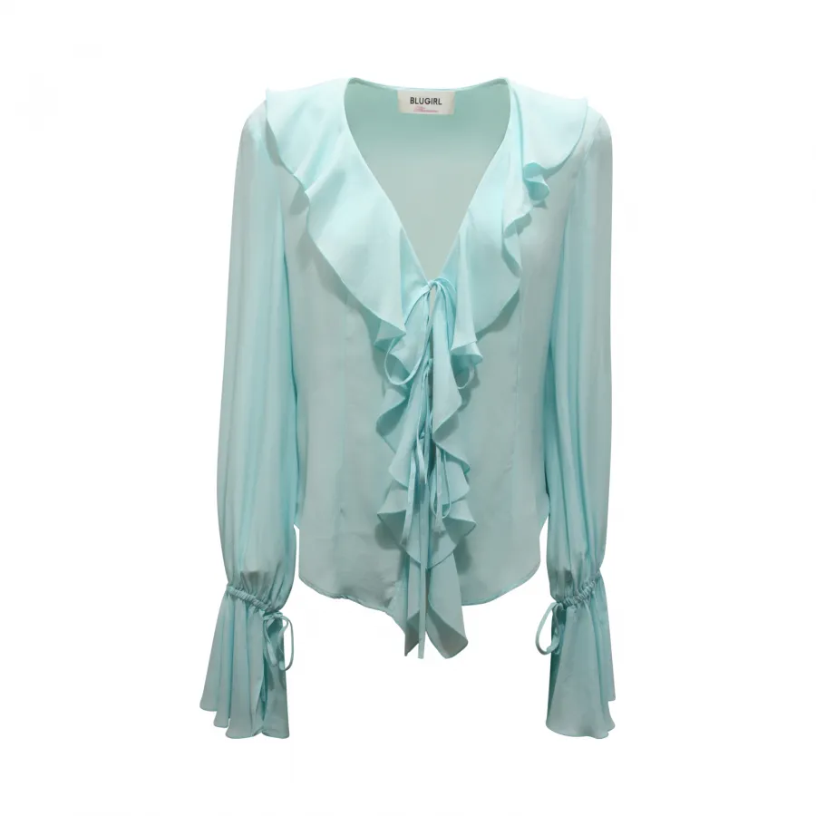 8103AZ CAMICIA DONNA BLUGIRL BLUMARINE WOMAN MIX SILK SHIRT