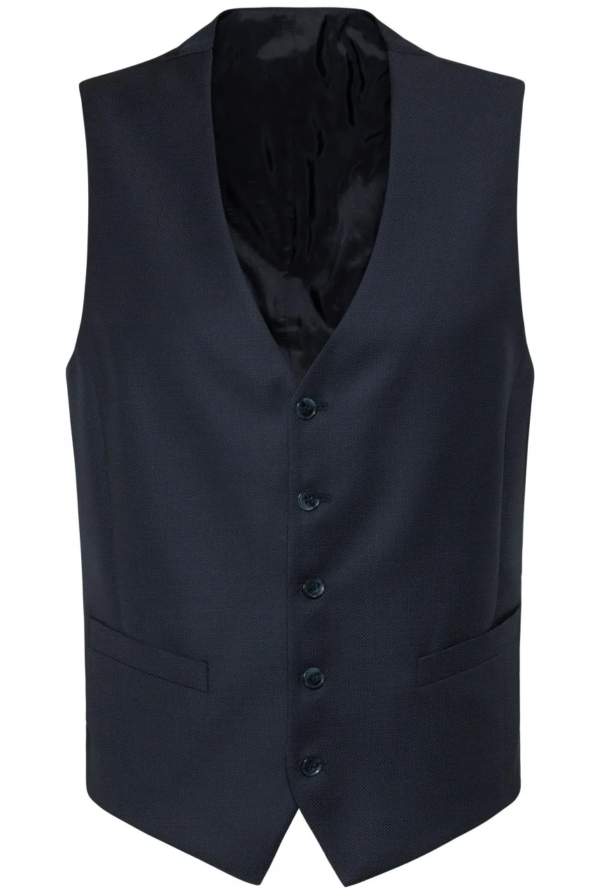 Abito blu navy digel drop sei con panciotto tessuto reda 110's