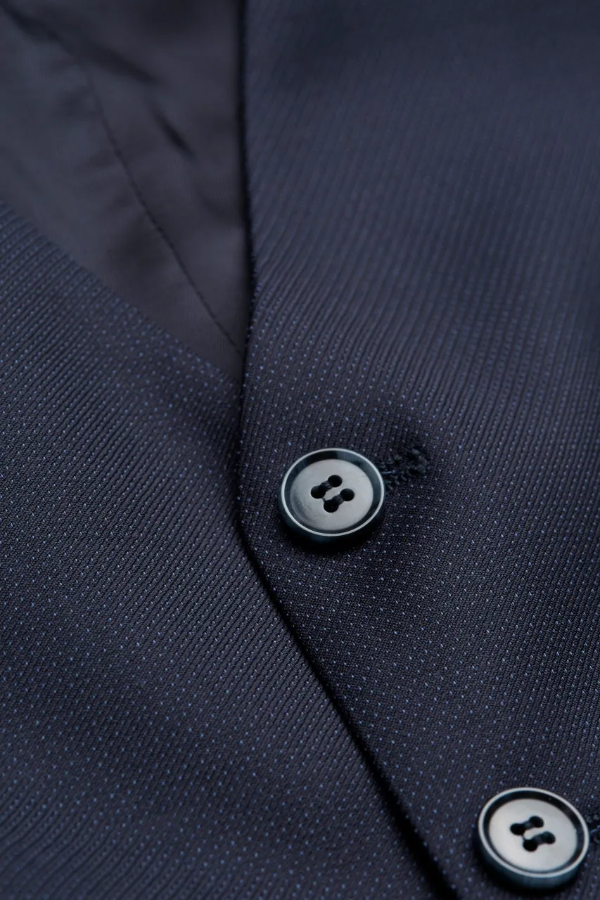 Abito blu navy digel drop sei con panciotto tessuto reda 110's