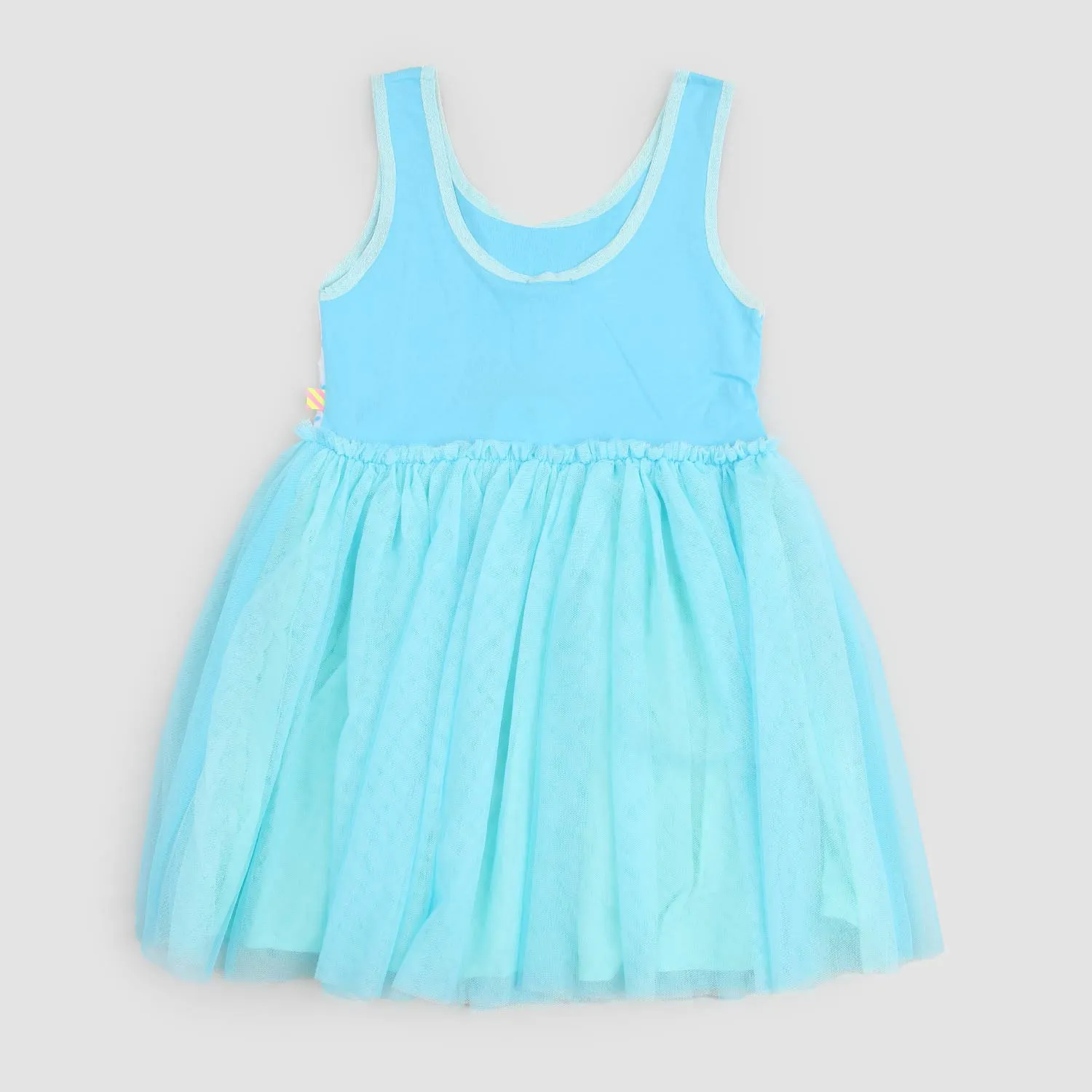 Abito Celeste Con Gonna In Tulle Bambina