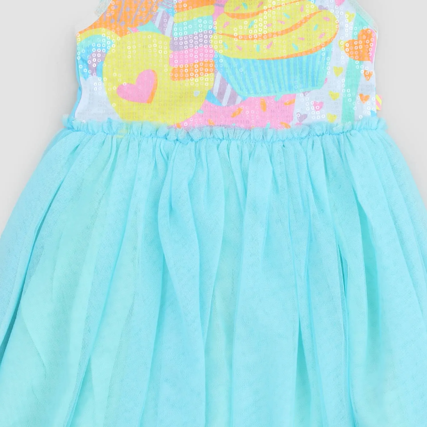 Abito Celeste Con Gonna In Tulle Bambina