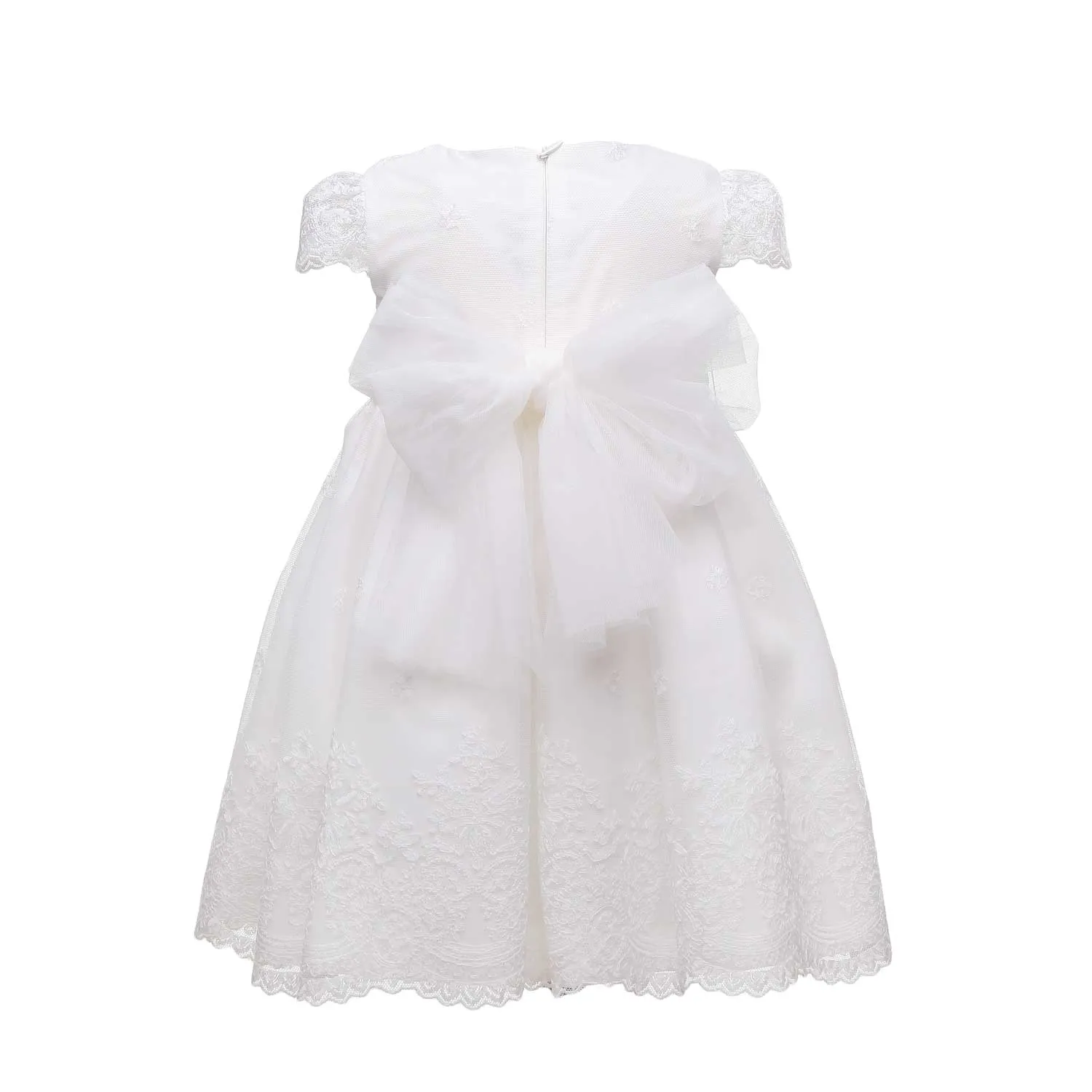 Abito Cerimonia Bianco Con Fiori Bambina