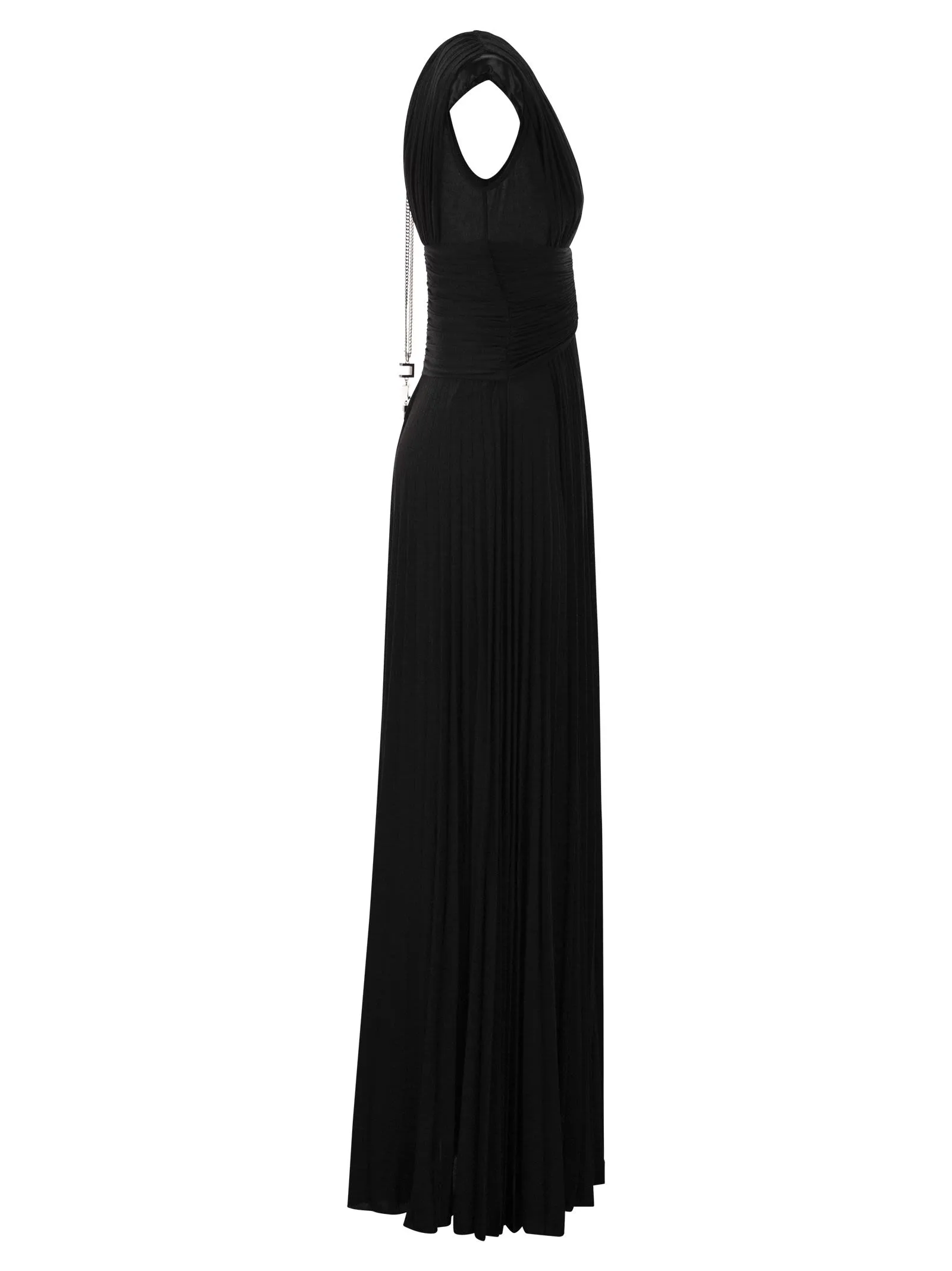 Abito red carpet in jersey lurex con collana