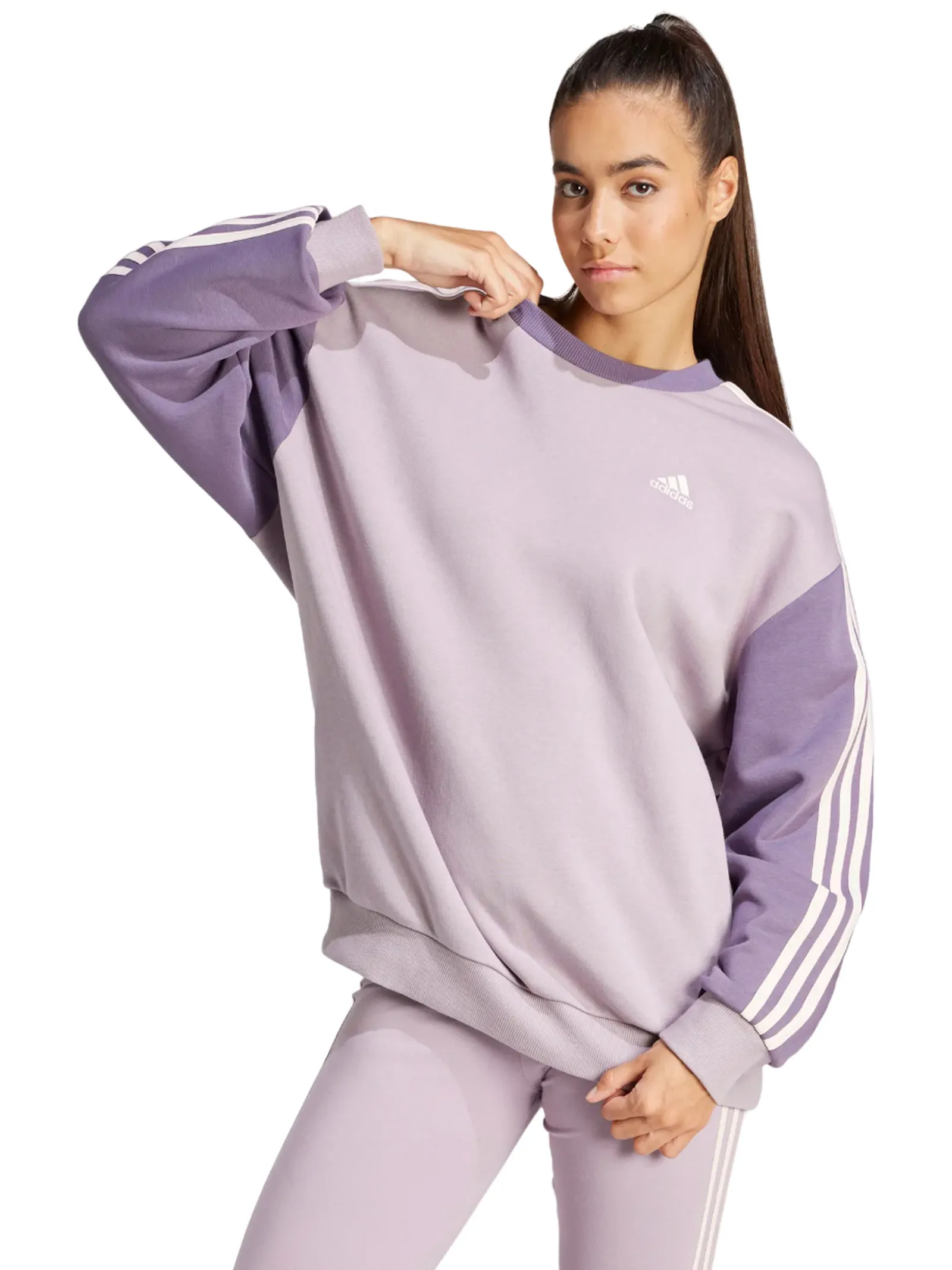 ADIDAS 3-BAND FLEECE ESSENTIALS OVERSIZE FELPA DONNA