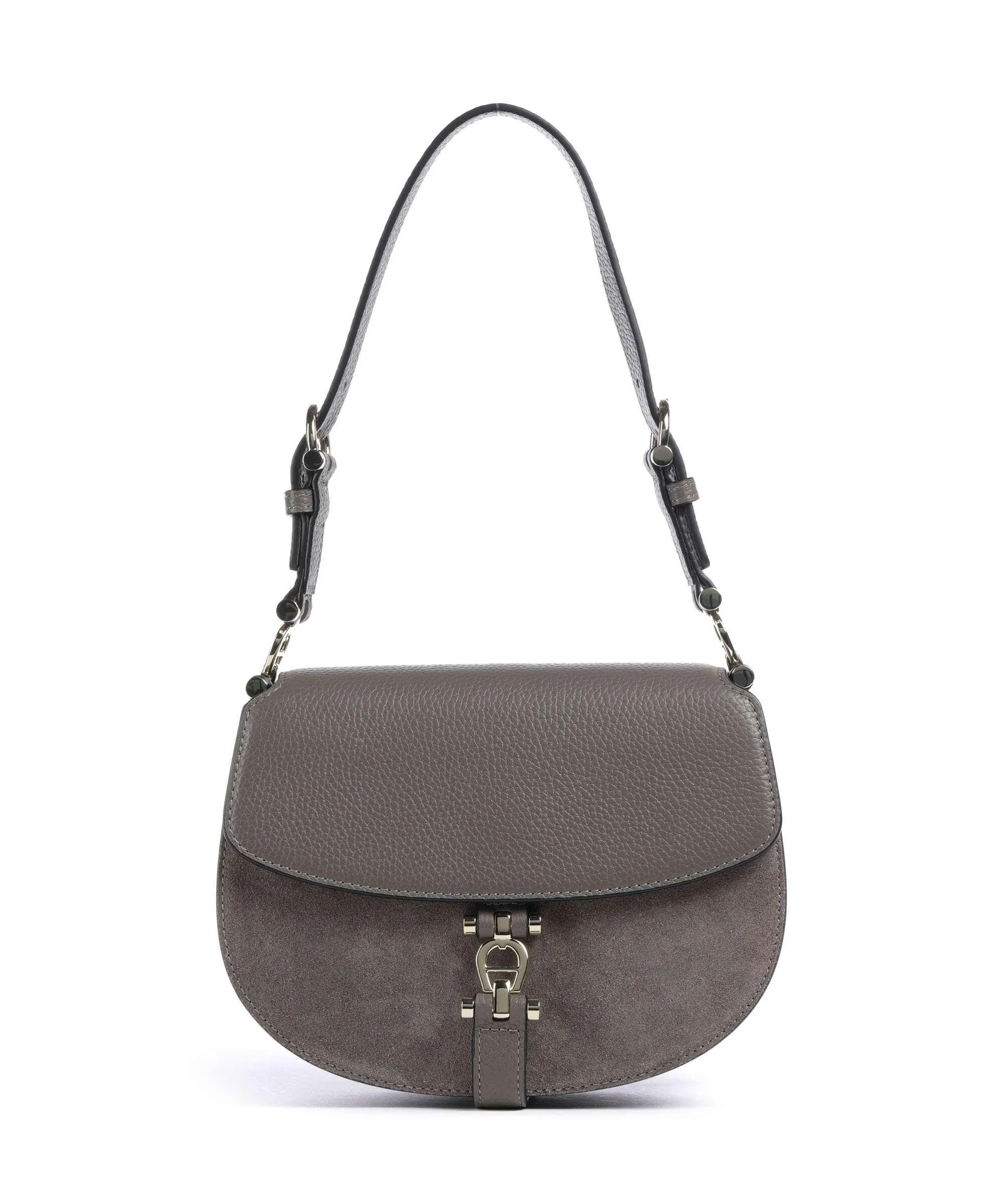  Aigner Delia S Borsa a spalla pelle granulata, pelle ruvida marrone  