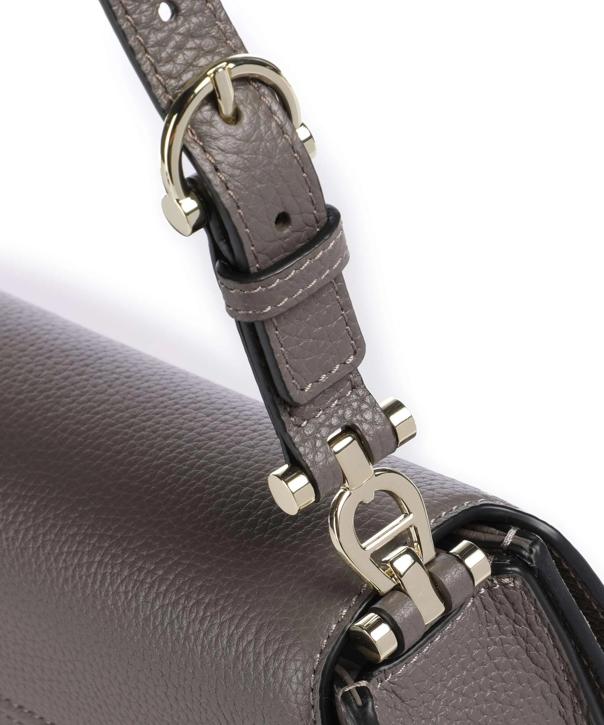  Aigner Delia S Borsa a spalla pelle granulata, pelle ruvida marrone  