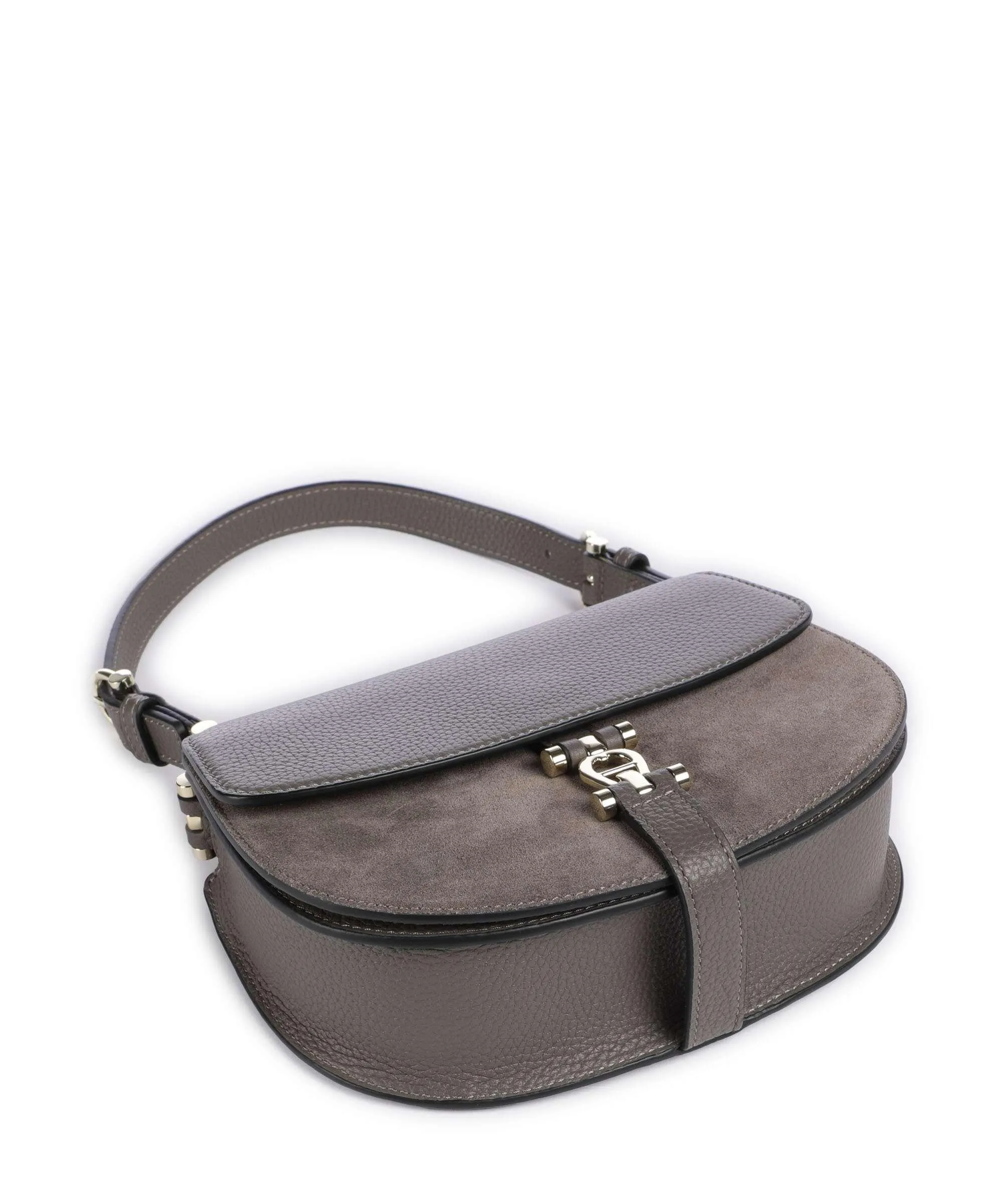  Aigner Delia S Borsa a spalla pelle granulata, pelle ruvida marrone  