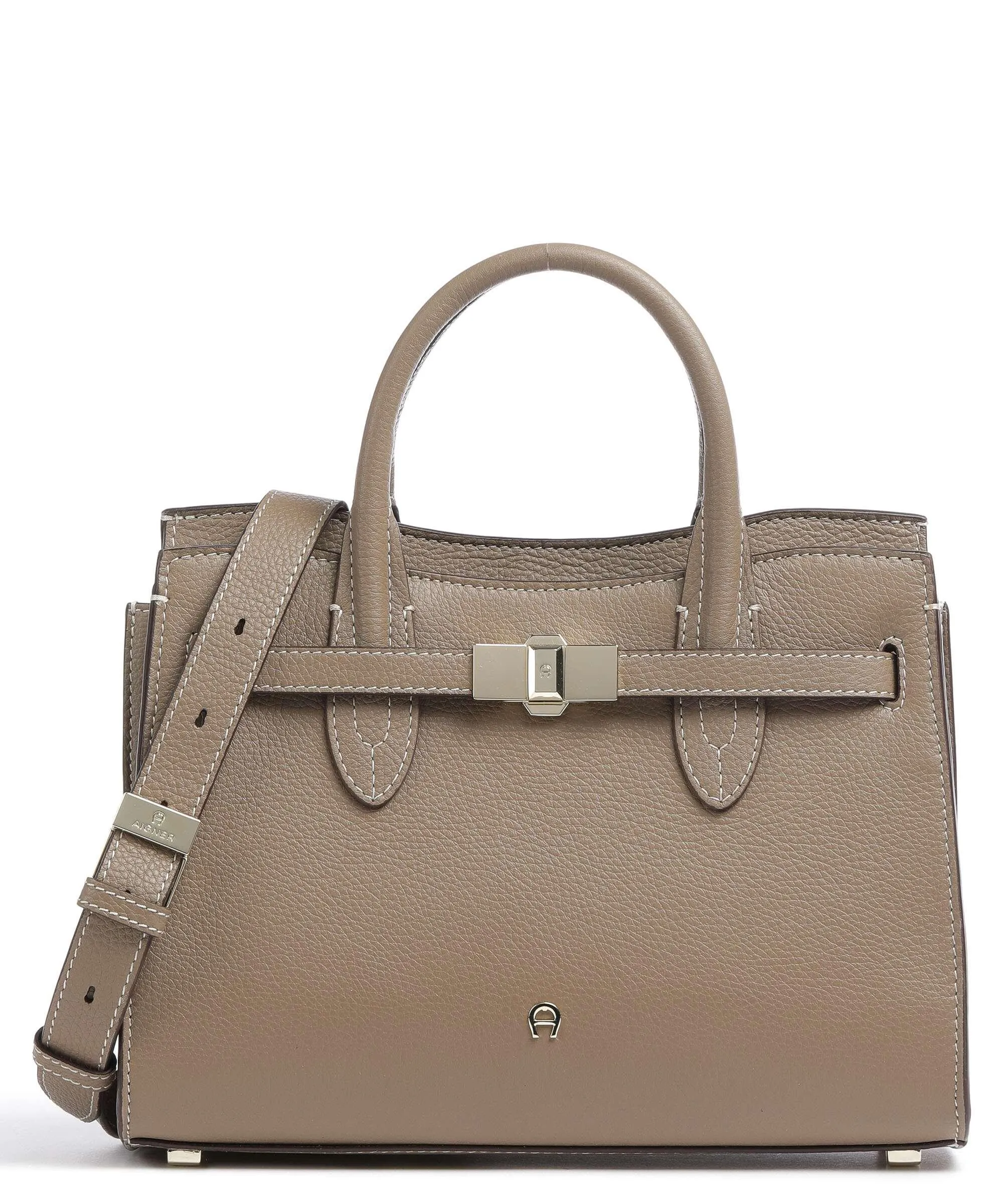  Aigner Farah M Borsa a mano pelle di vacchetta grana taupe  
