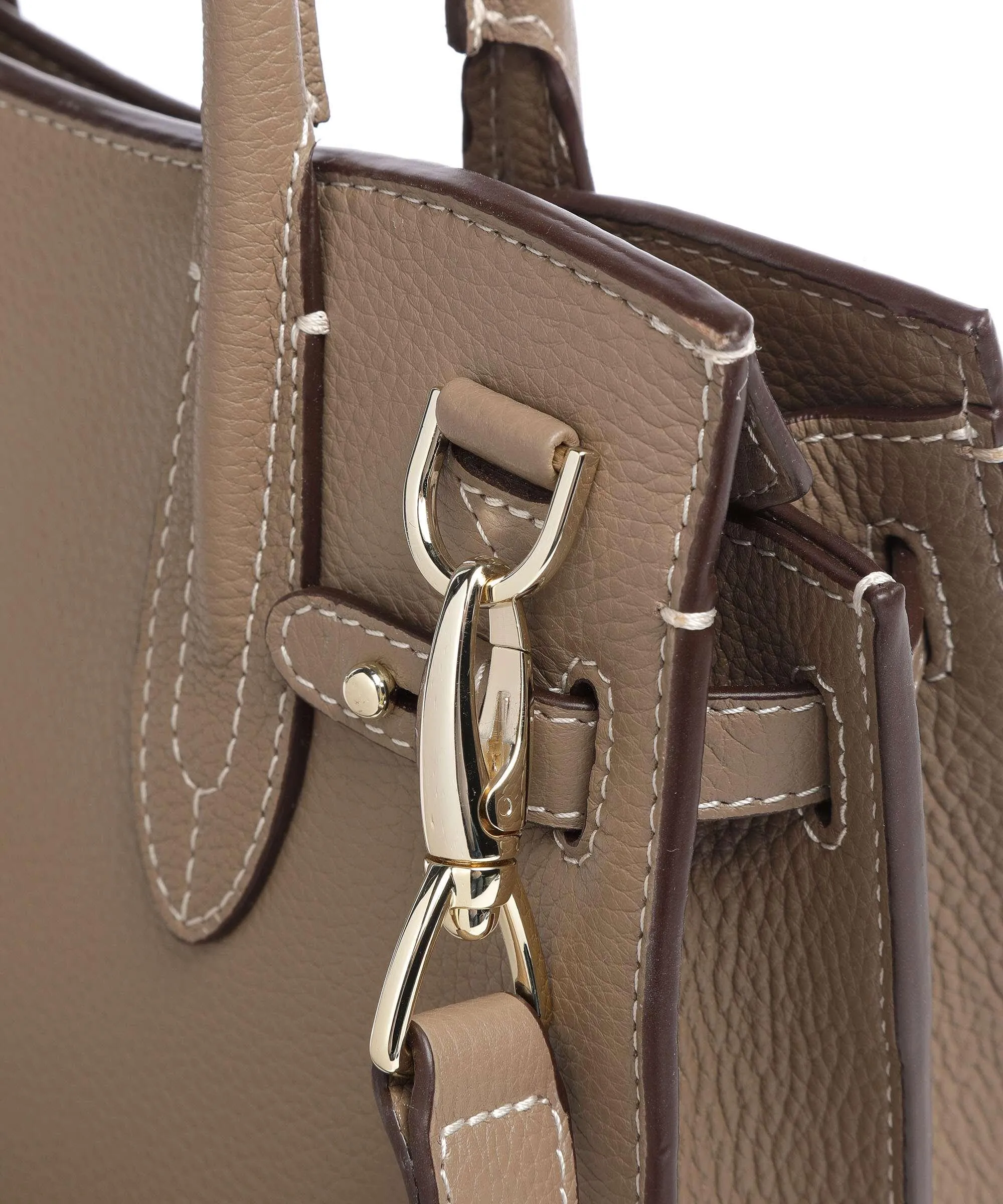  Aigner Farah M Borsa a mano pelle di vacchetta grana taupe  