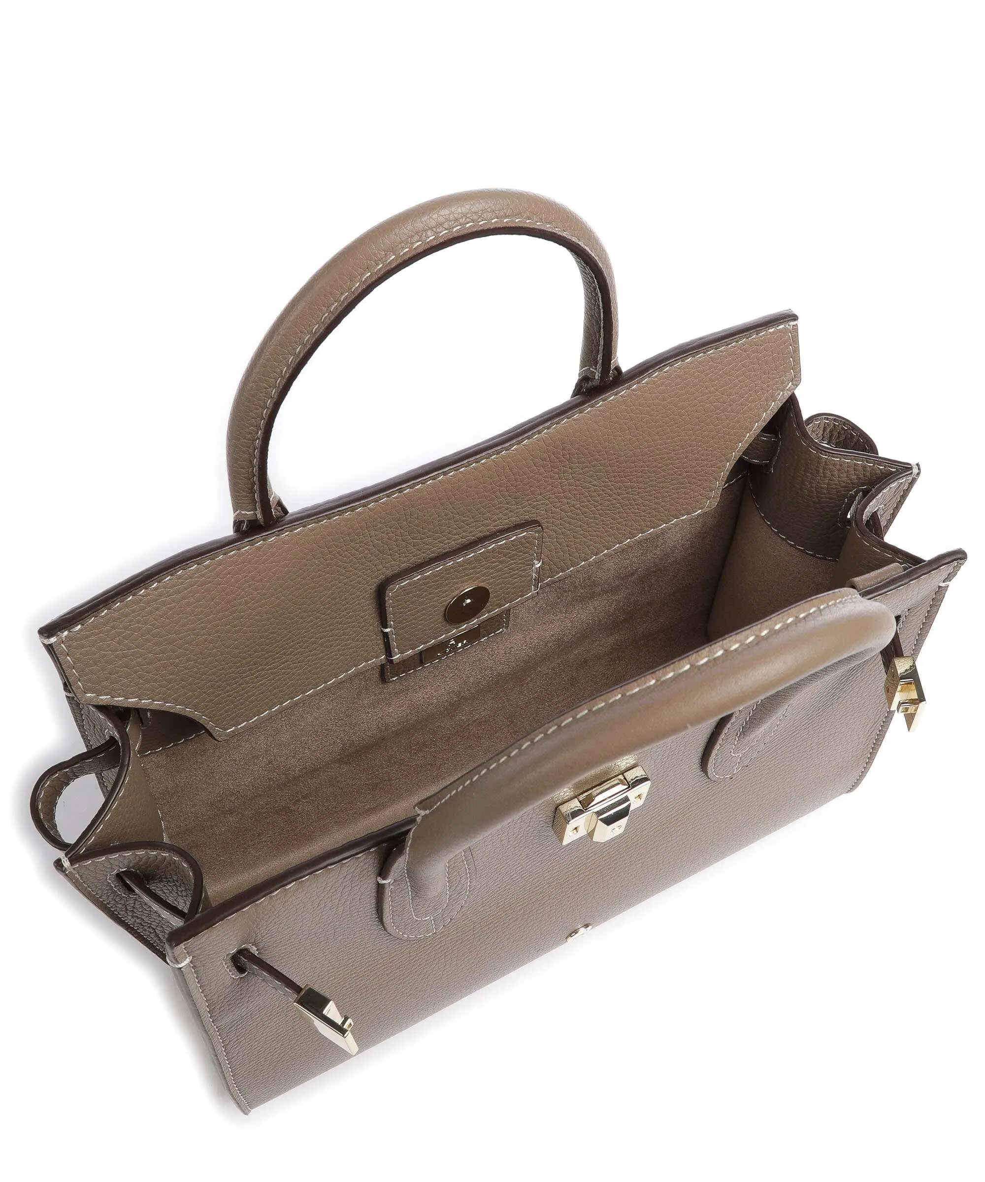  Aigner Farah M Borsa a mano pelle di vacchetta grana taupe  