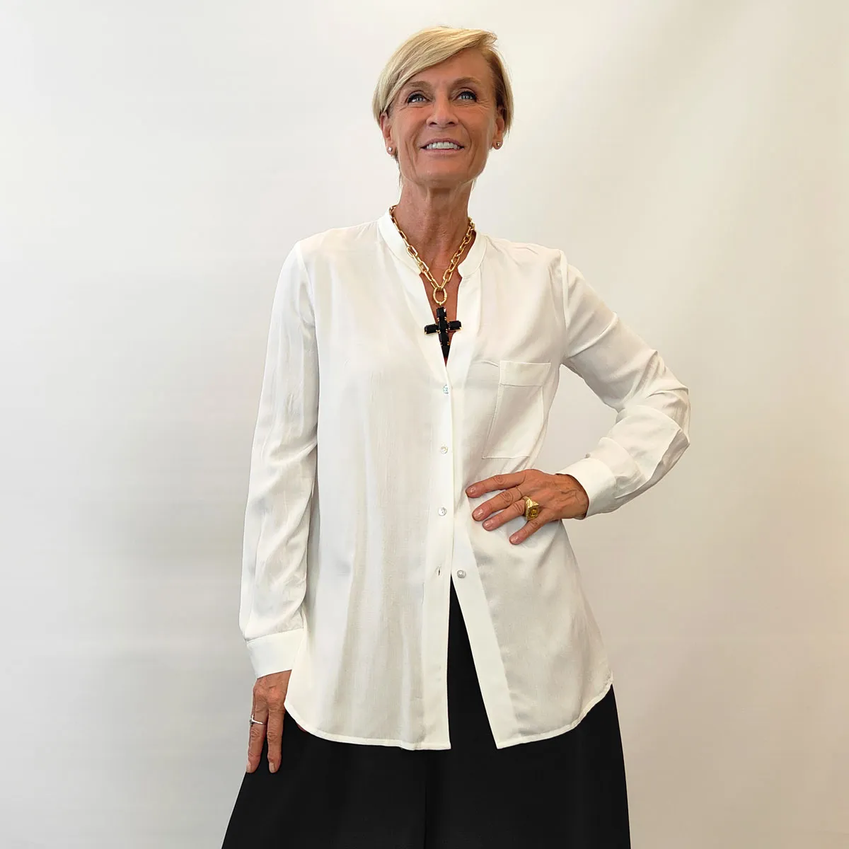 Alessia Santi – Camicia Viscosa Bianca Tasca