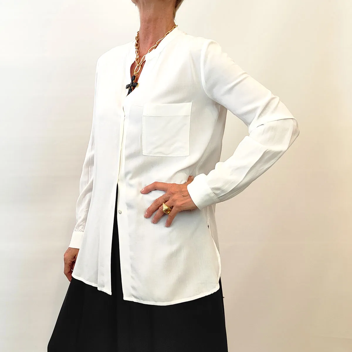 Alessia Santi – Camicia Viscosa Bianca Tasca
