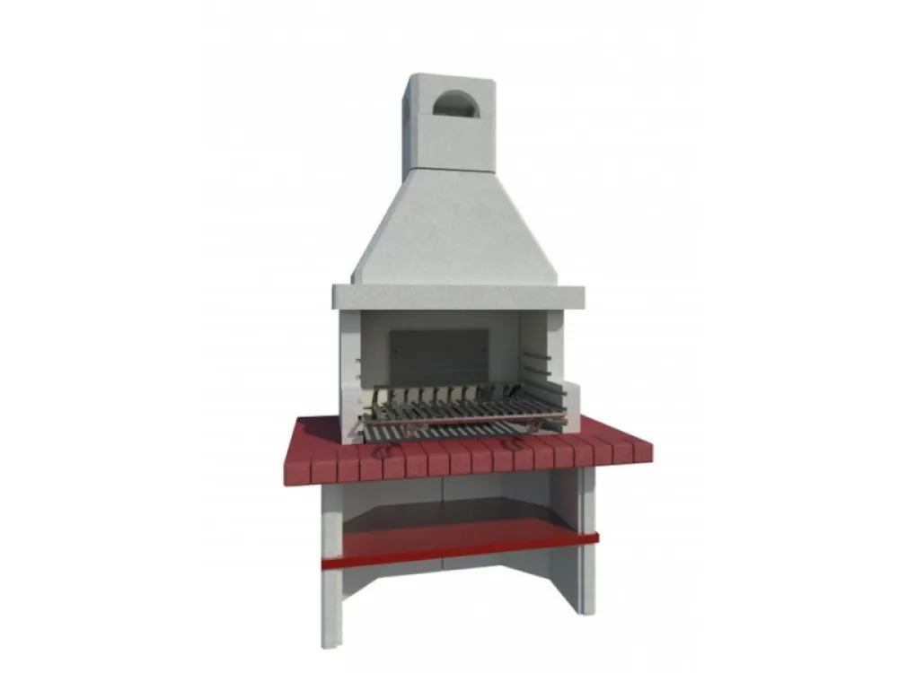 Barbecue campagnolo marsicamin in cementizio e refrattario 234x140x80cm Marsicamin
