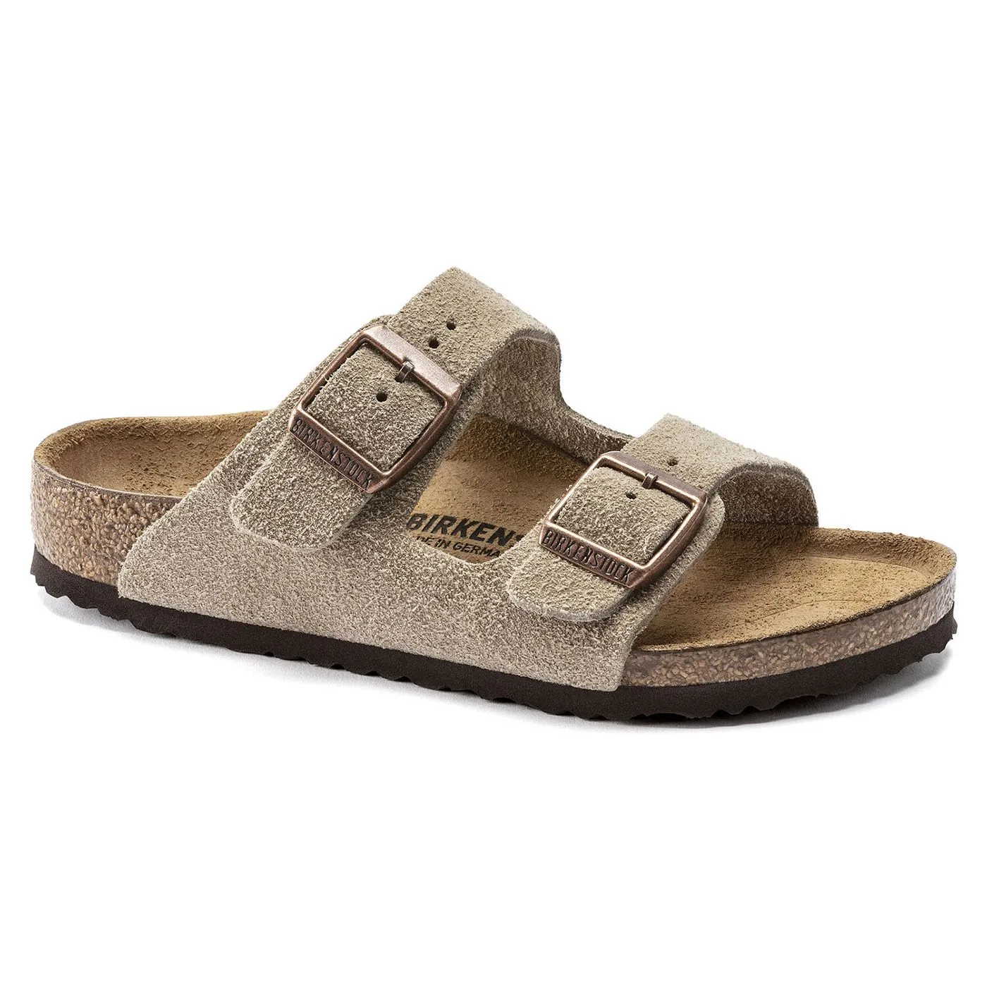 Birkenstock Arizona Kids Taupe Suede Leather - Sandali Bambino Marroni    