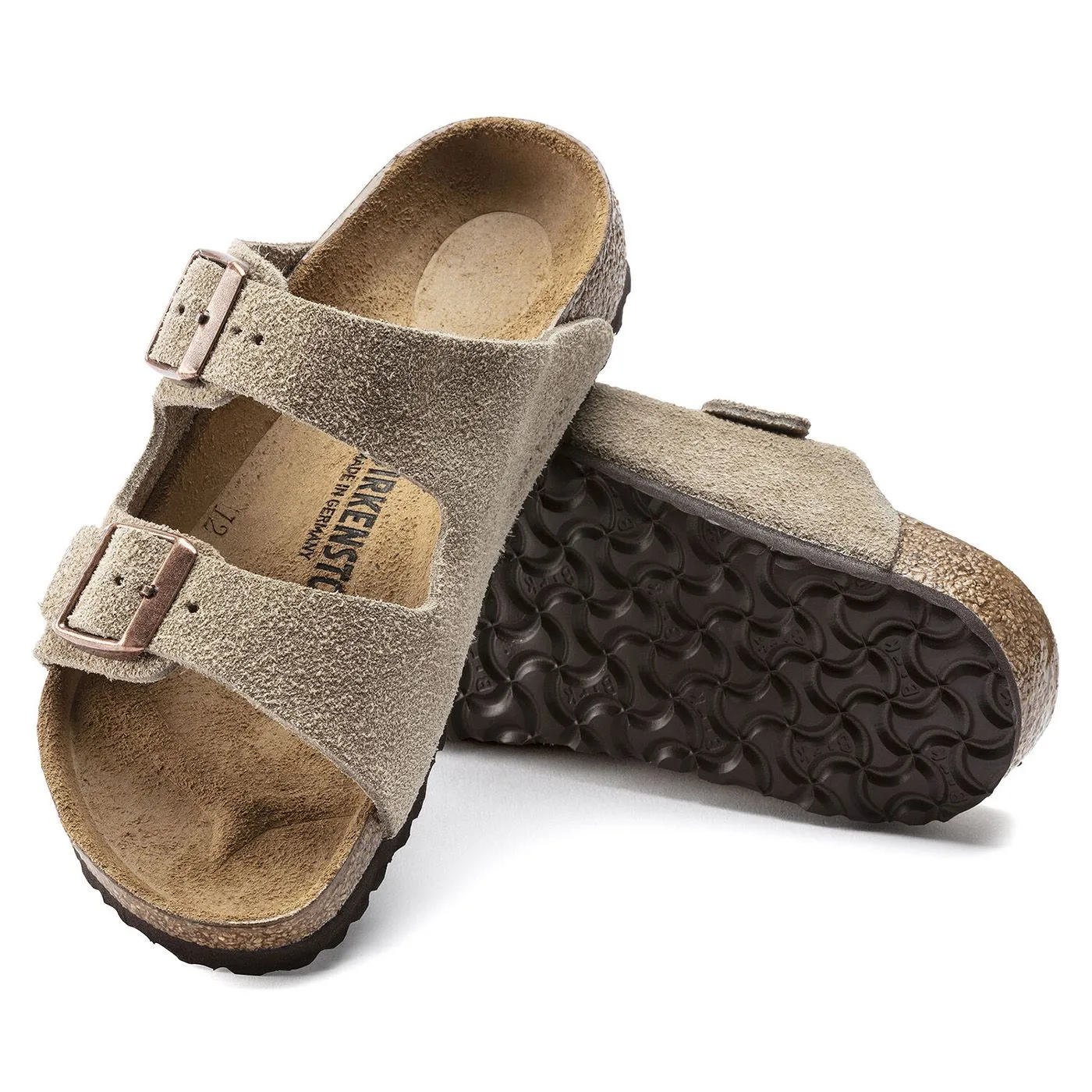 Birkenstock Arizona Kids Taupe Suede Leather - Sandali Bambino Marroni    