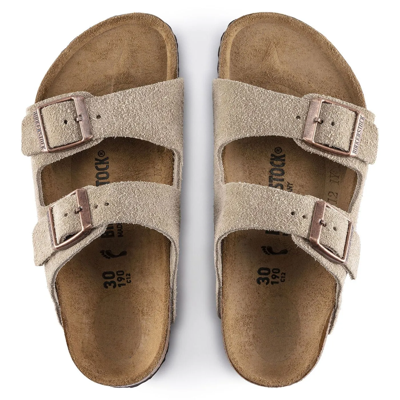 Birkenstock Arizona Kids Taupe Suede Leather - Sandali Bambino Marroni    