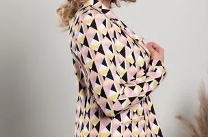 Blazer con stampa geometrica, lilla