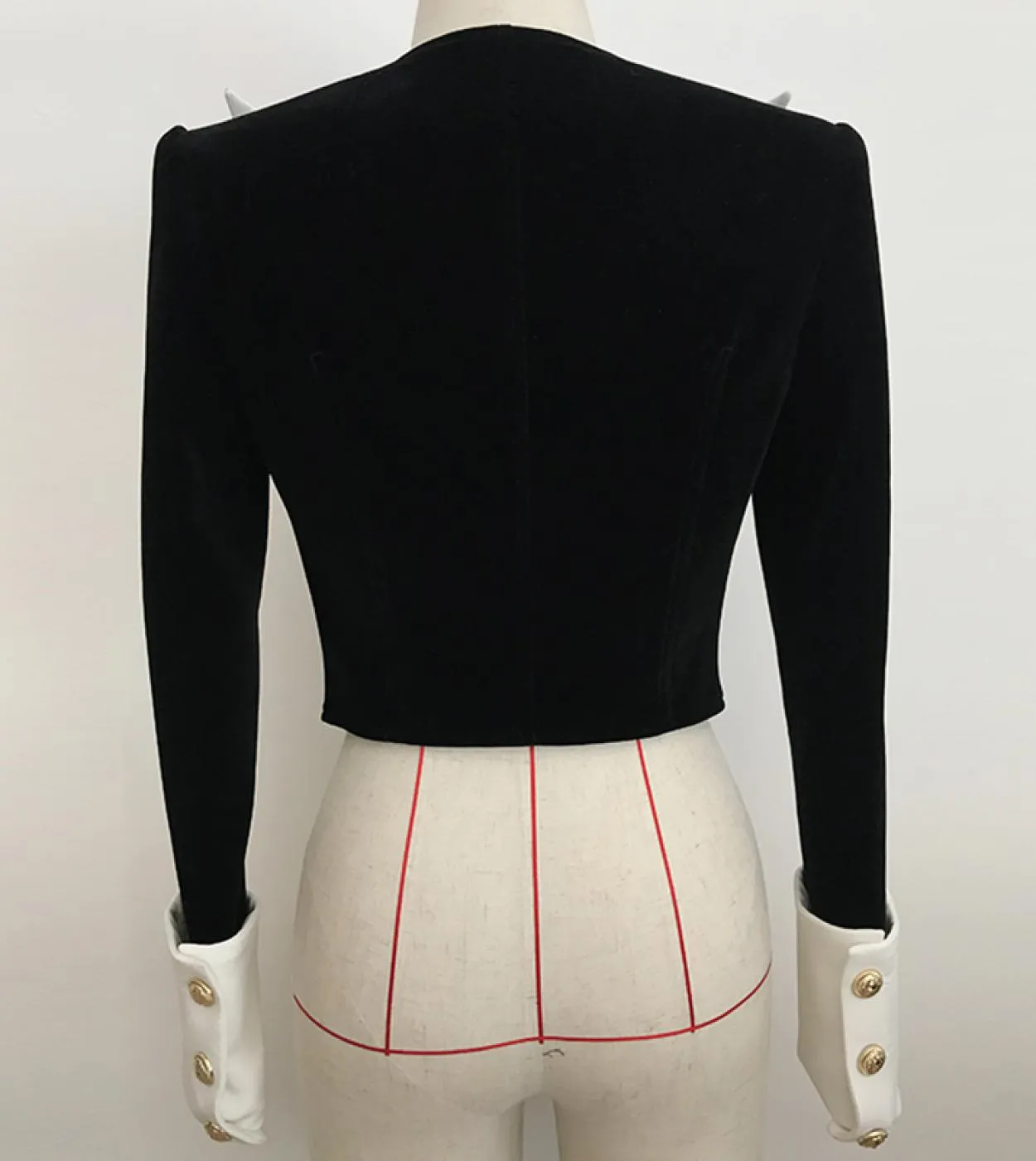 Blazer da giacca corto in velluto a blocchi di colore con colletto grande da donna di alta qualità 2022 nuovo blazer da donna