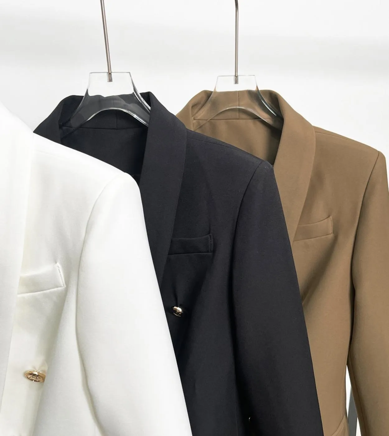Blazer da giacca kaki di alta qualità da donna New Designer Slim doppio petto con bottoni dorati Blazer da ufficio per abbigliam