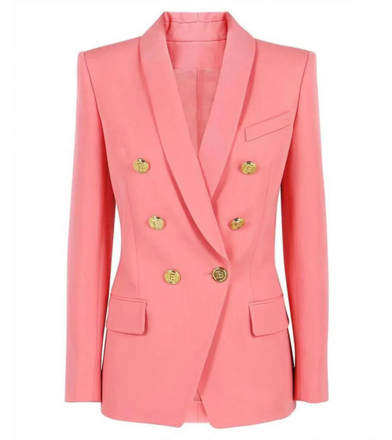 Blazer da giacca kaki di alta qualità da donna New Designer Slim doppio petto con bottoni dorati Blazer da ufficio per abbigliam