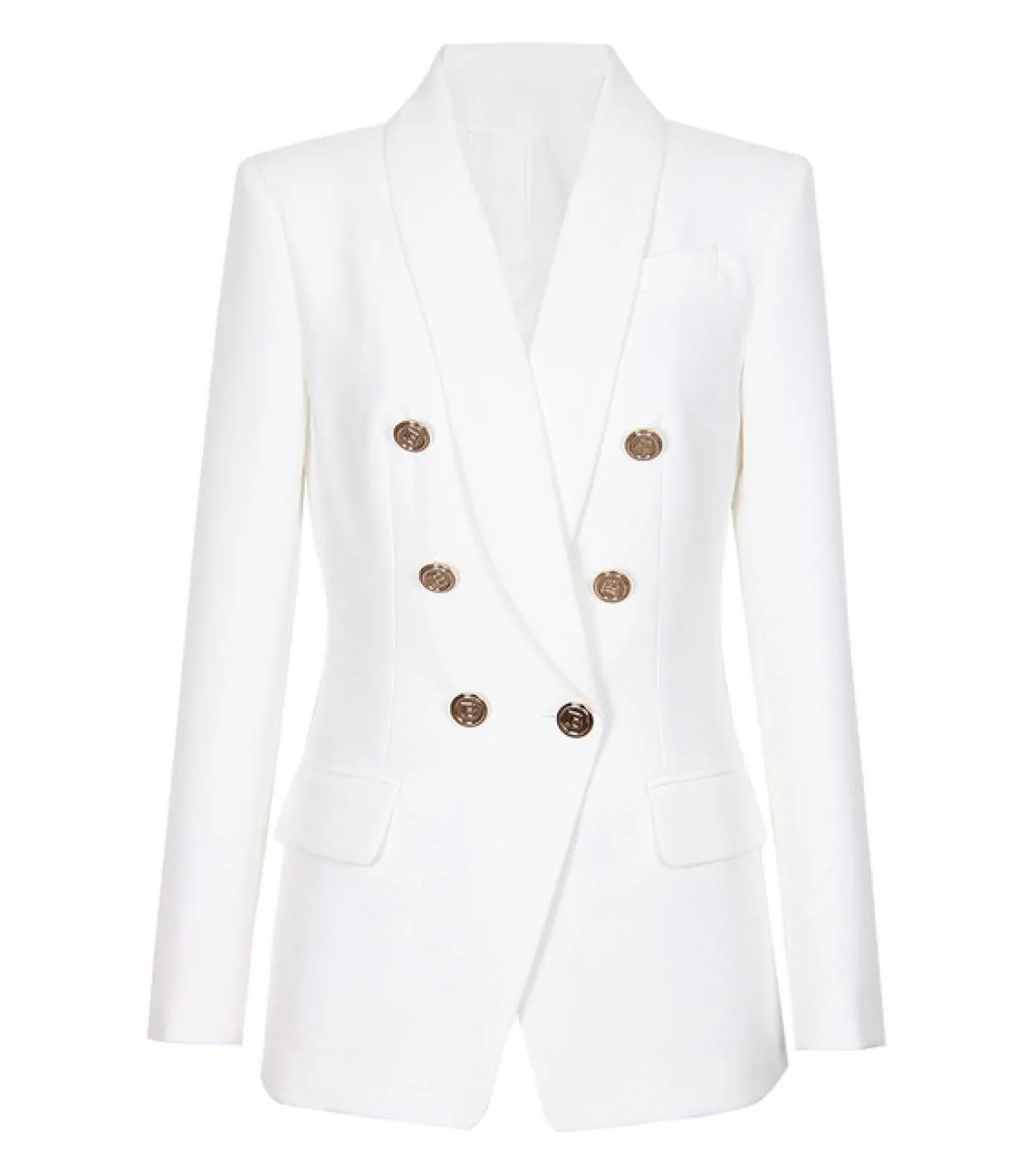 Blazer da giacca kaki di alta qualità da donna New Designer Slim doppio petto con bottoni dorati Blazer da ufficio per abbigliam