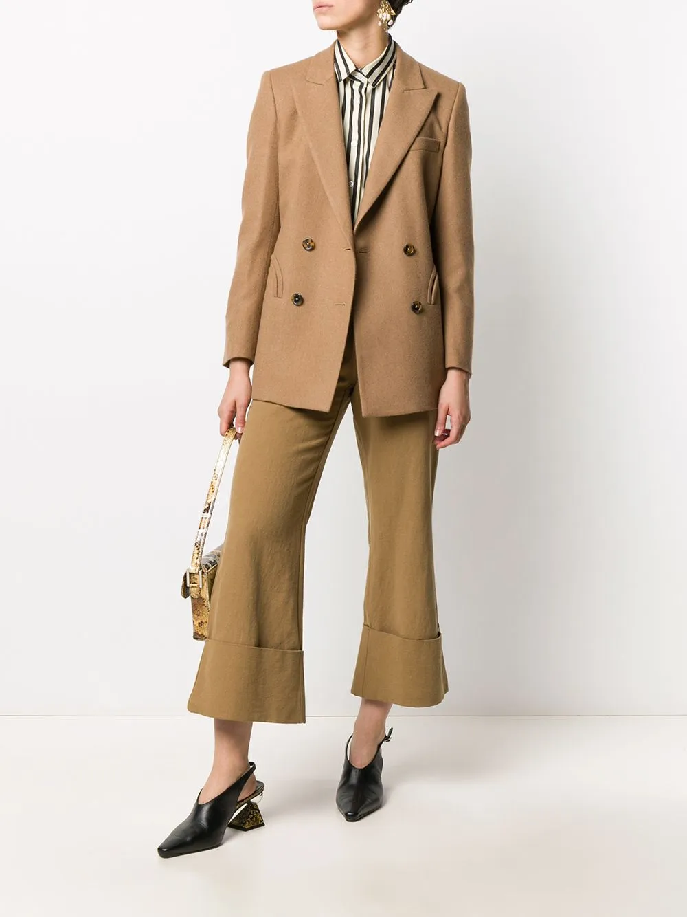 Blazer doppiopetto in marrone - donna