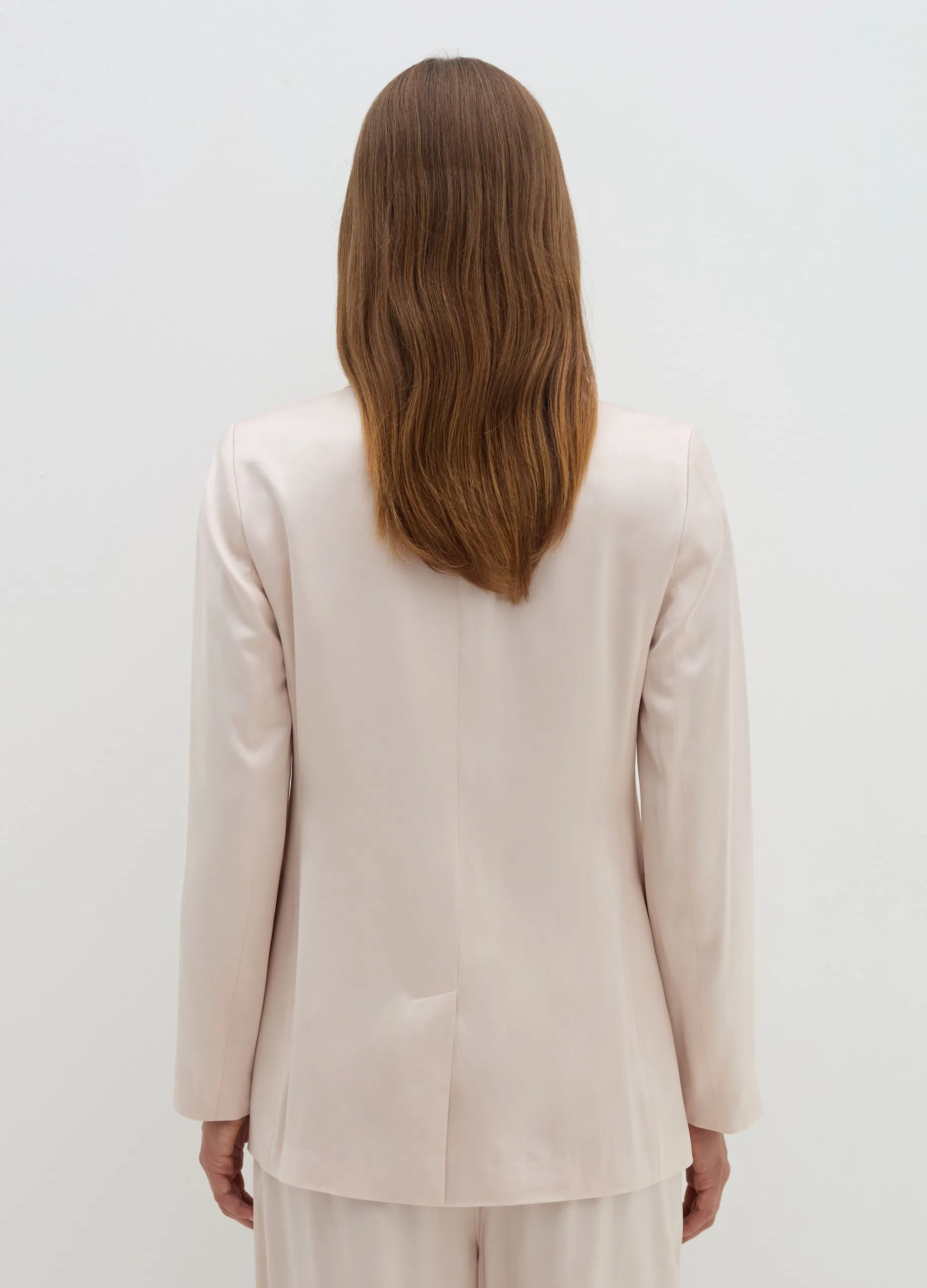 Blazer fluido monopetto in viscosa satin