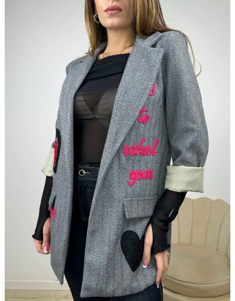 BLAZER HEART GRIGIO