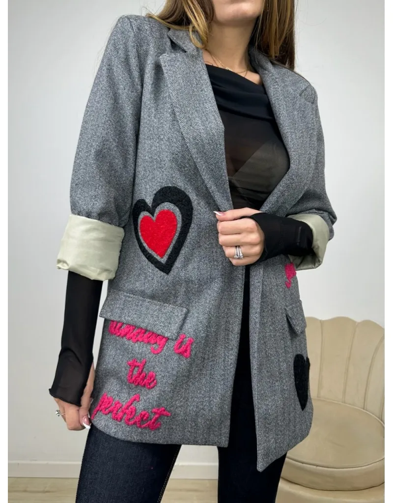 BLAZER HEART GRIGIO