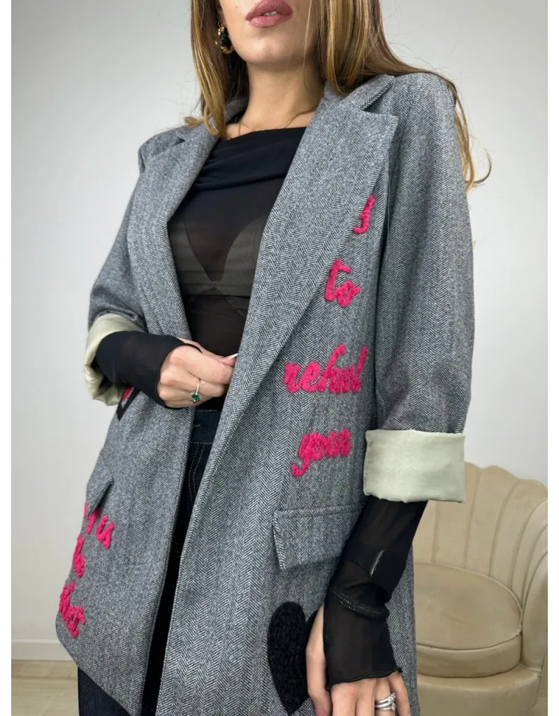 BLAZER HEART GRIGIO
