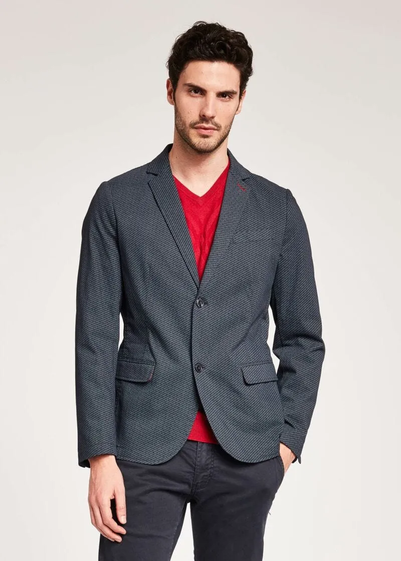 Blazer in gabardina stampata