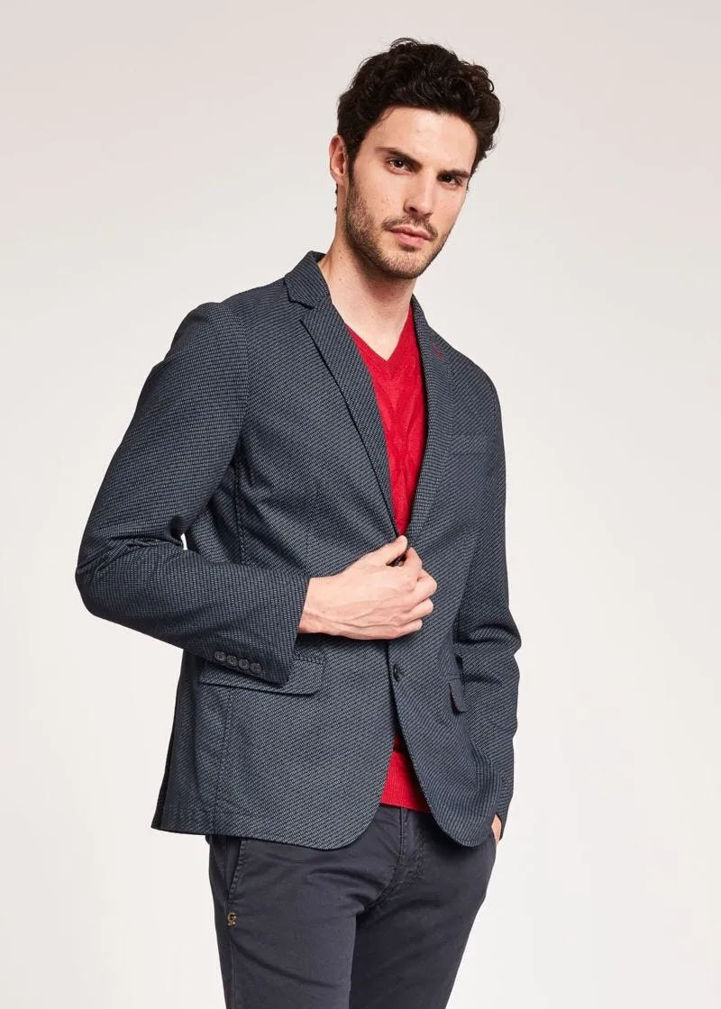 Blazer in gabardina stampata