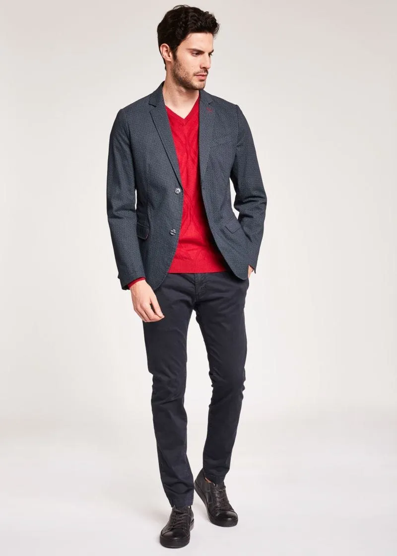 Blazer in gabardina stampata
