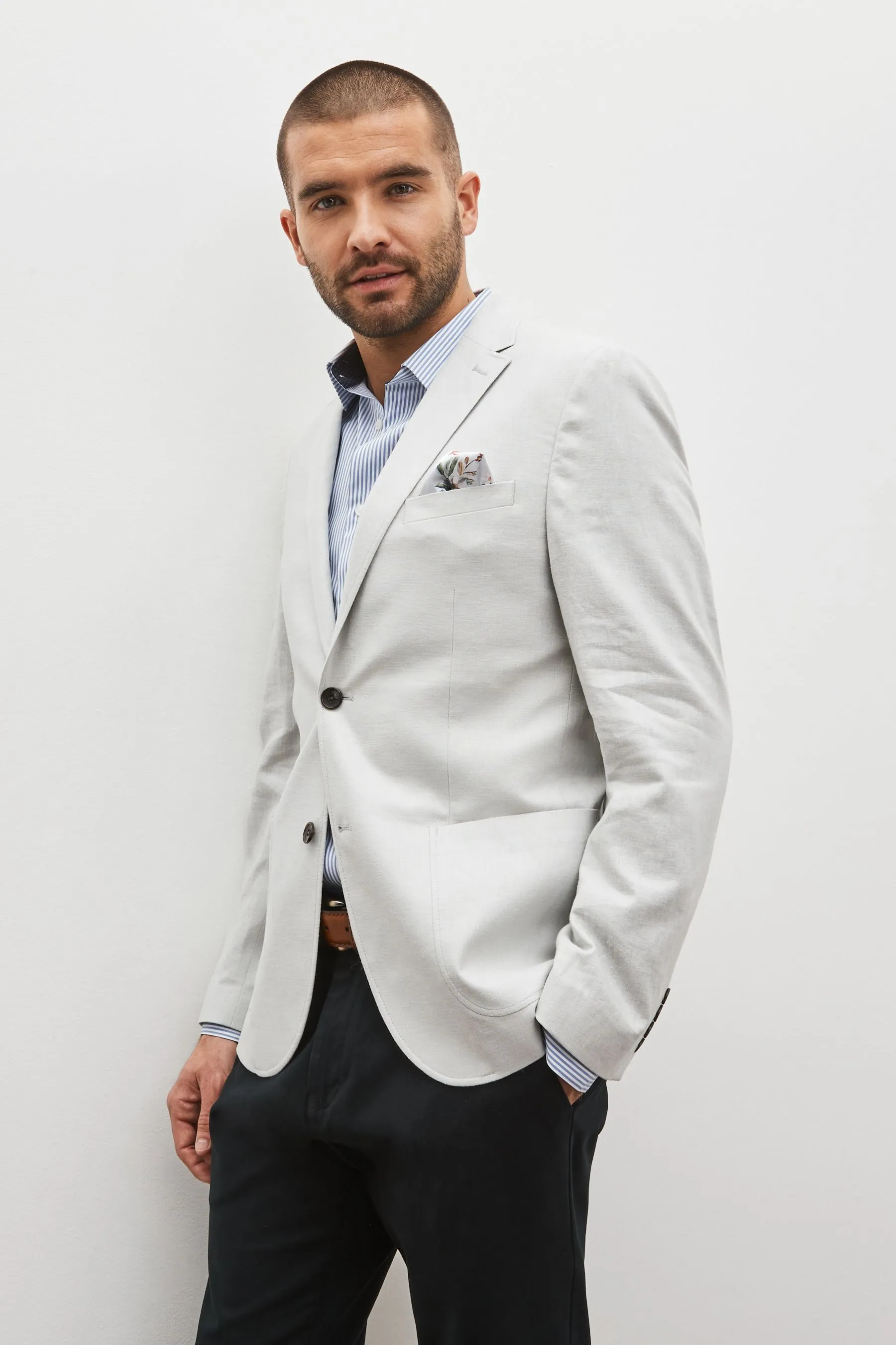 Blazer in misto lino