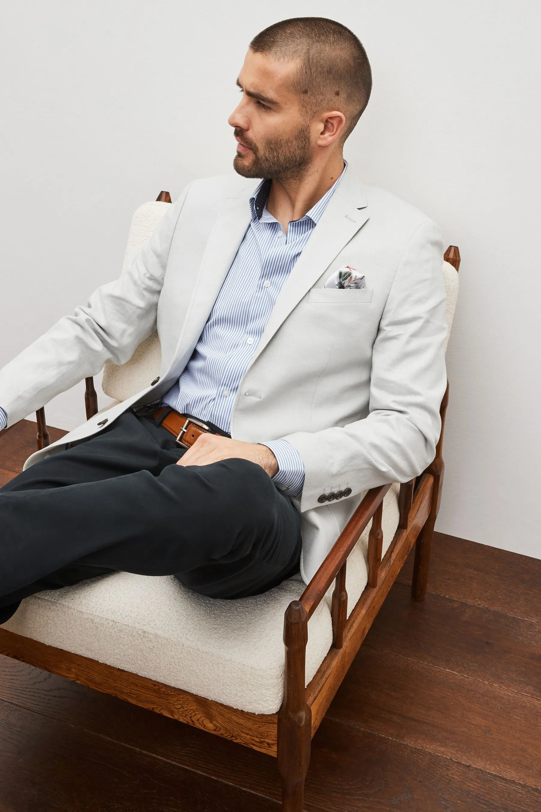 Blazer in misto lino
