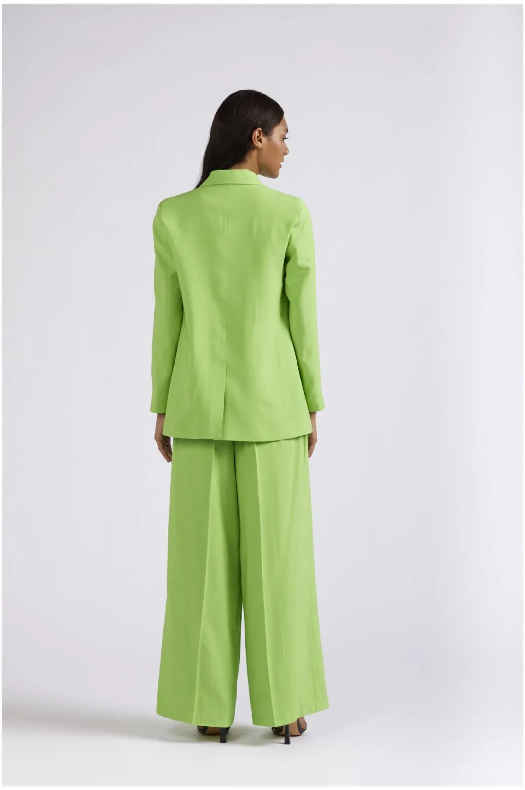 blazer monopetto misto viscosa verde mela