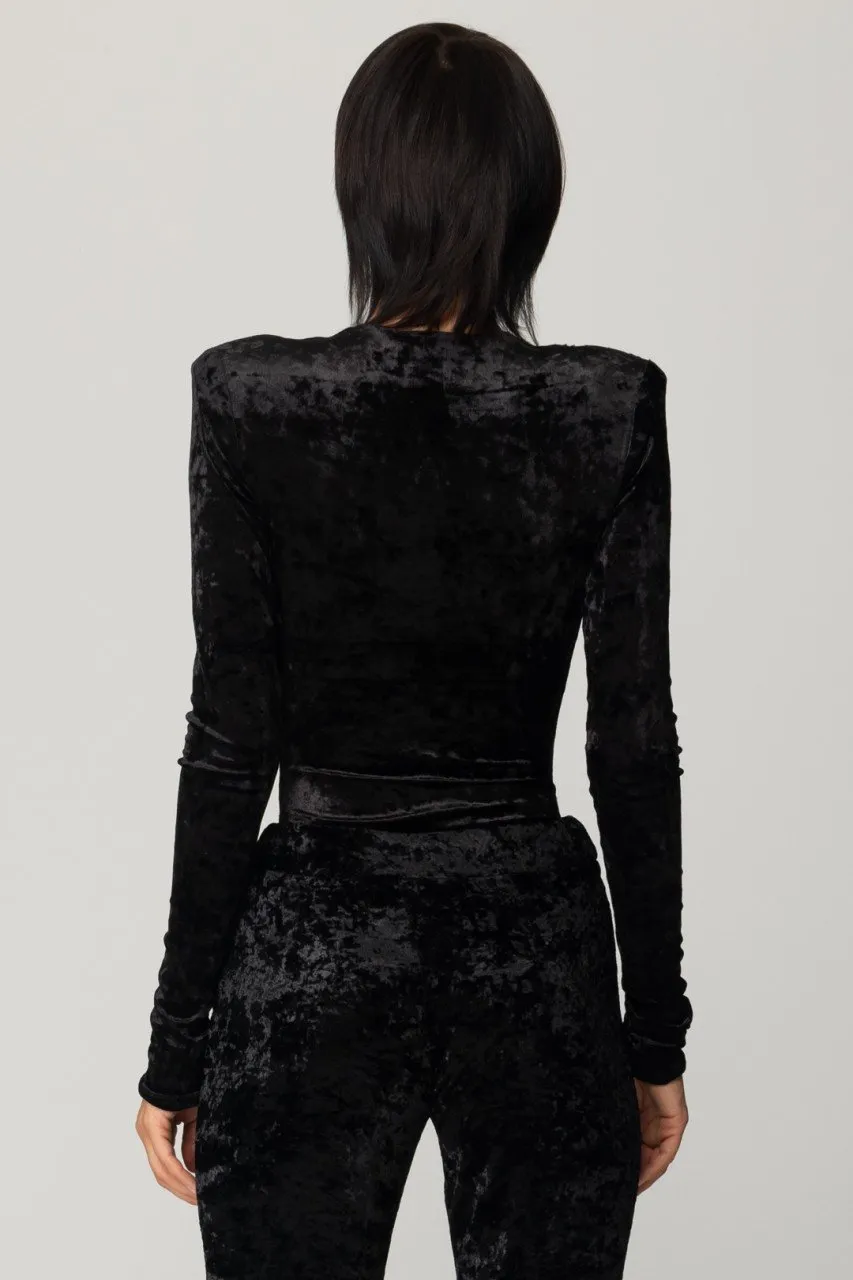 Body zoe in velluto Nero