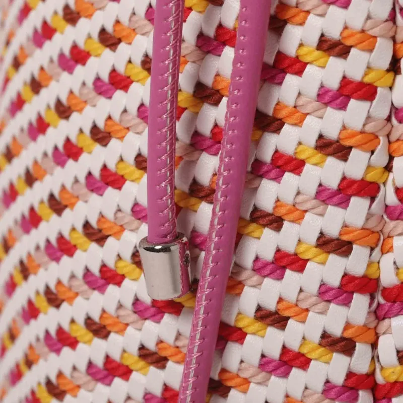 BORSA A SECCHIELLO CON INTRECCIO FUCSIA