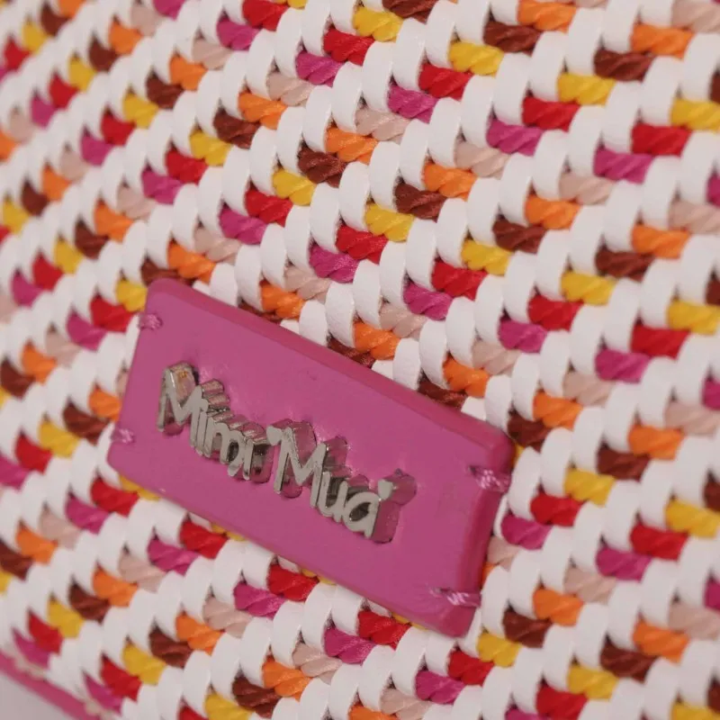 BORSA A SECCHIELLO CON INTRECCIO FUCSIA