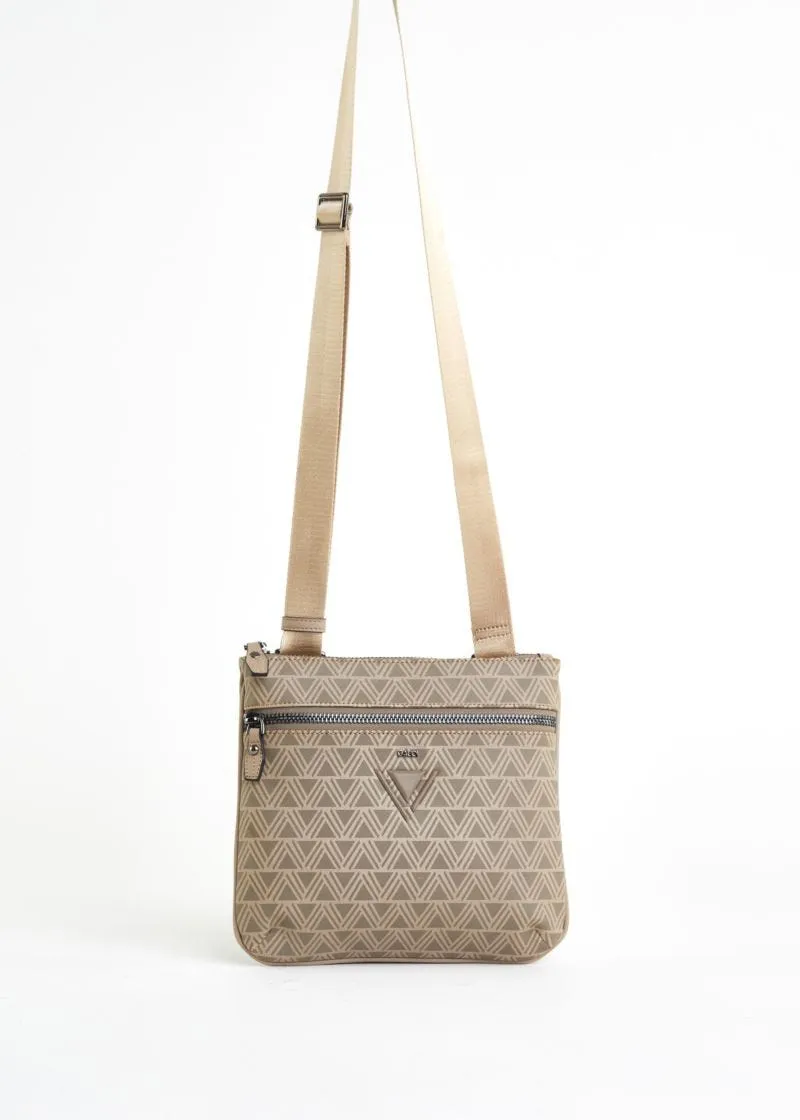 Borsa a tracolla con stampa geometrica