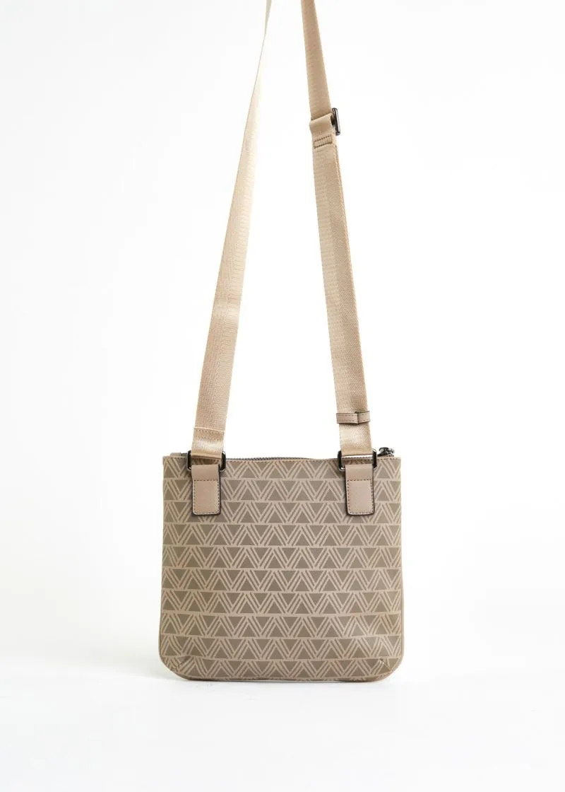 Borsa a tracolla con stampa geometrica
