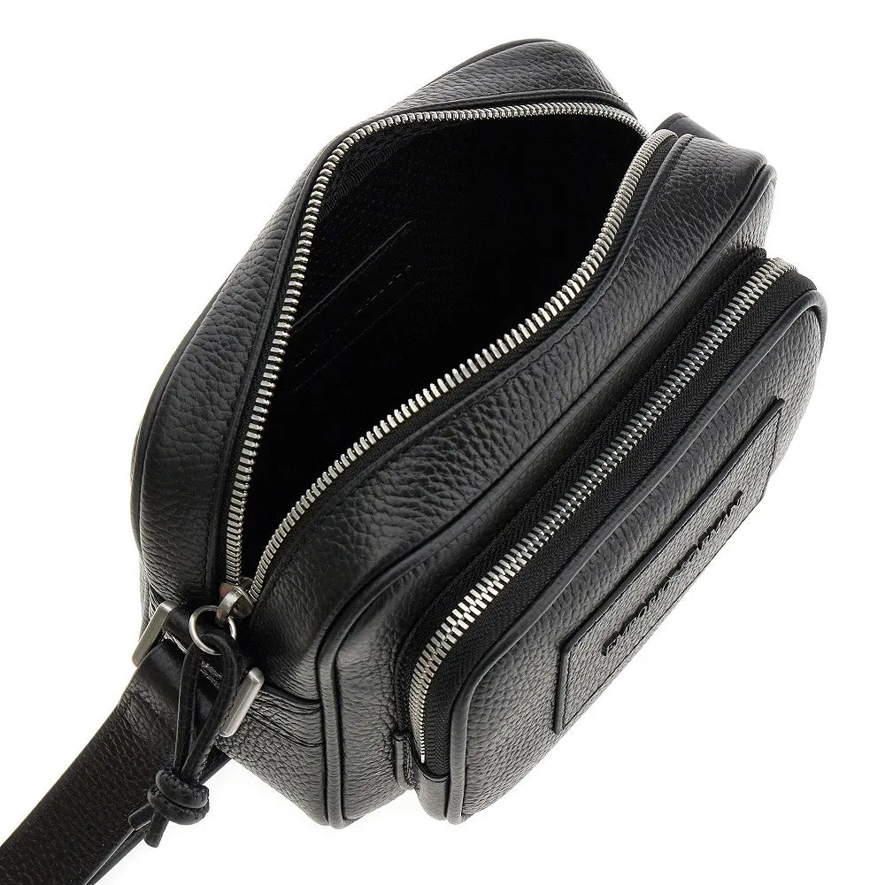 Borsa a tracolla in pelle martellata