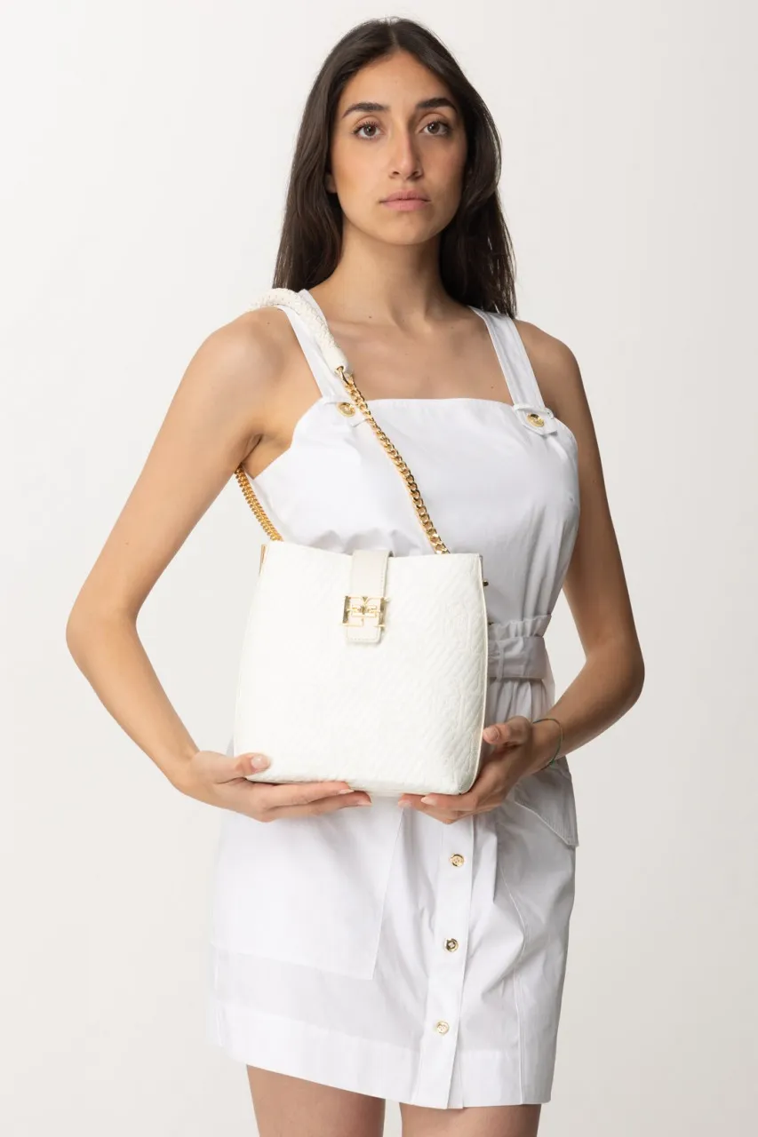 Borsa a tracolla in rafia Avorio