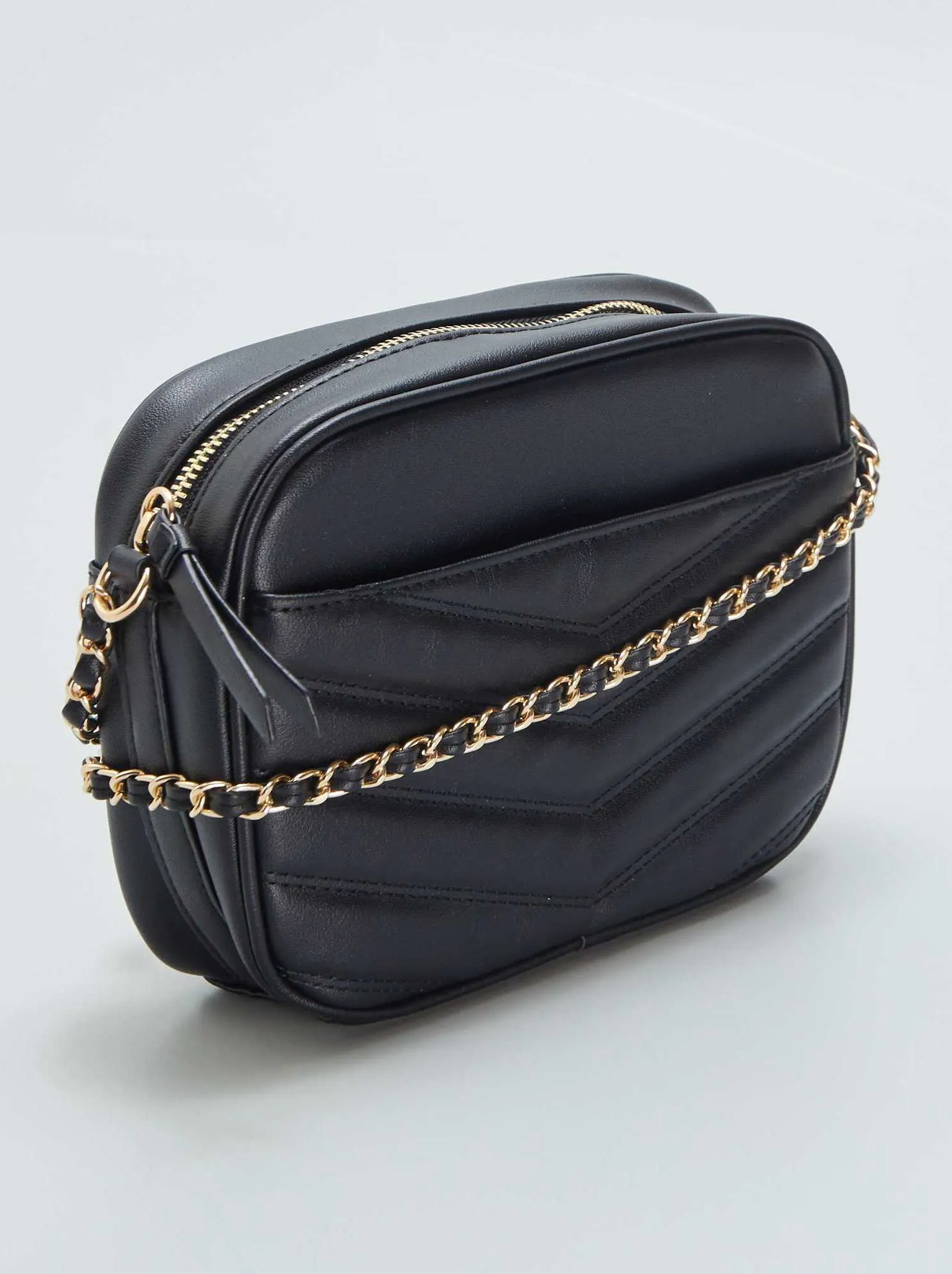 Borsa a tracolla in similpelle - Nero