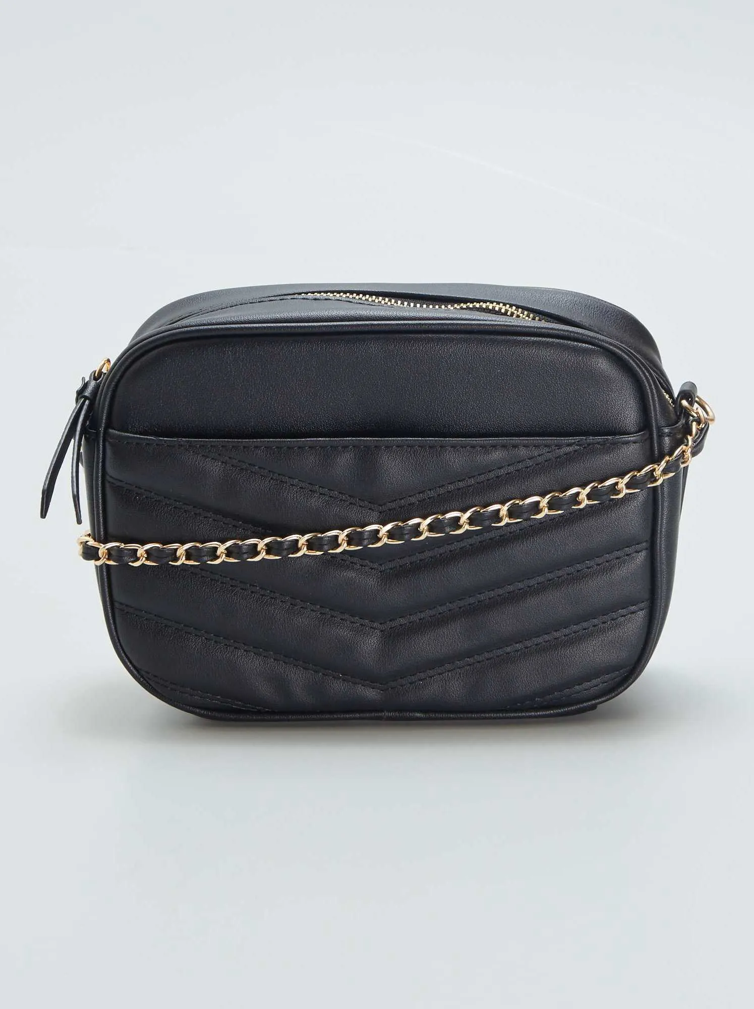 Borsa a tracolla in similpelle - Nero